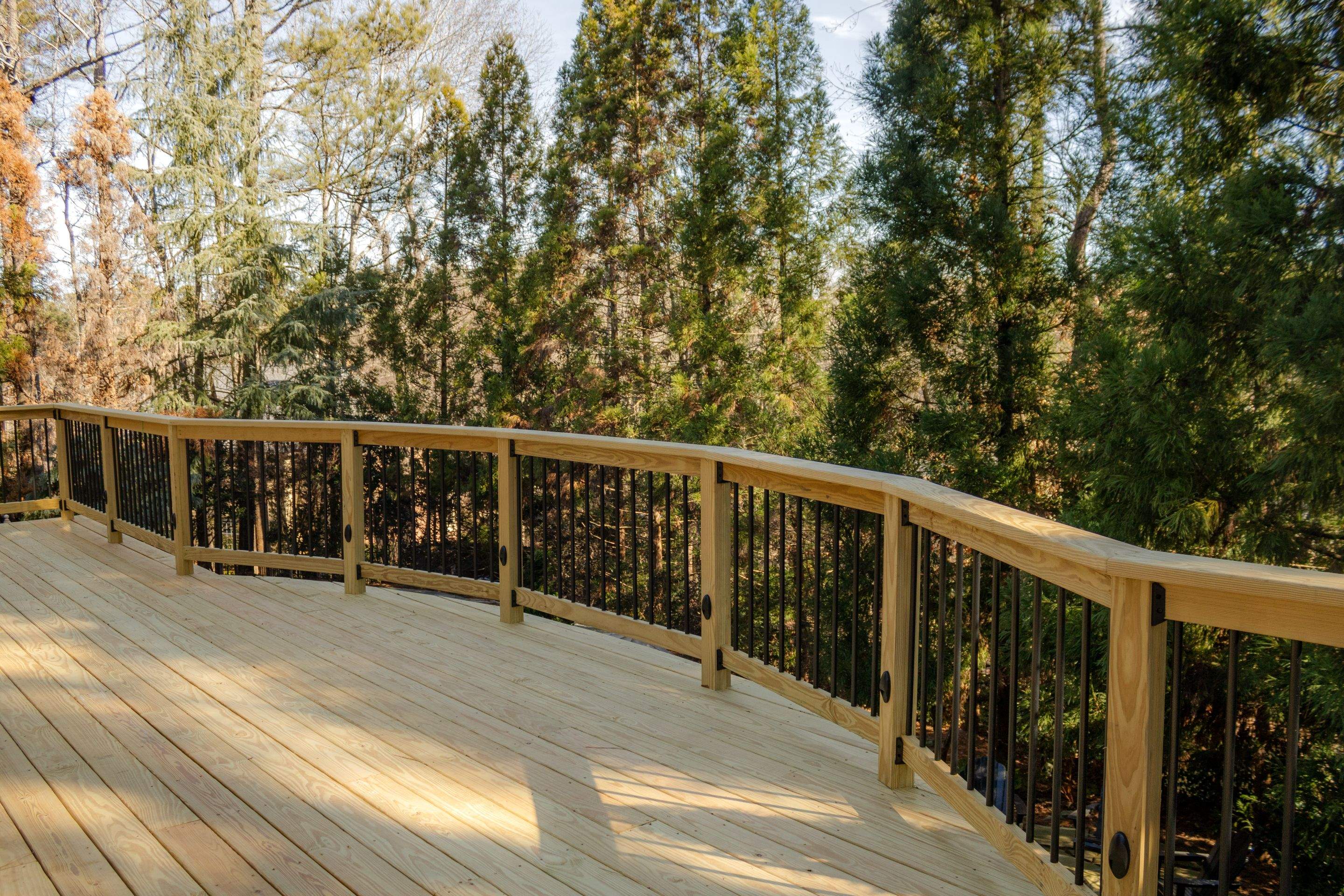 Deck Build using Pressure Treated Pine with Timbertech Deck Lighting by Nelson Exteriors 