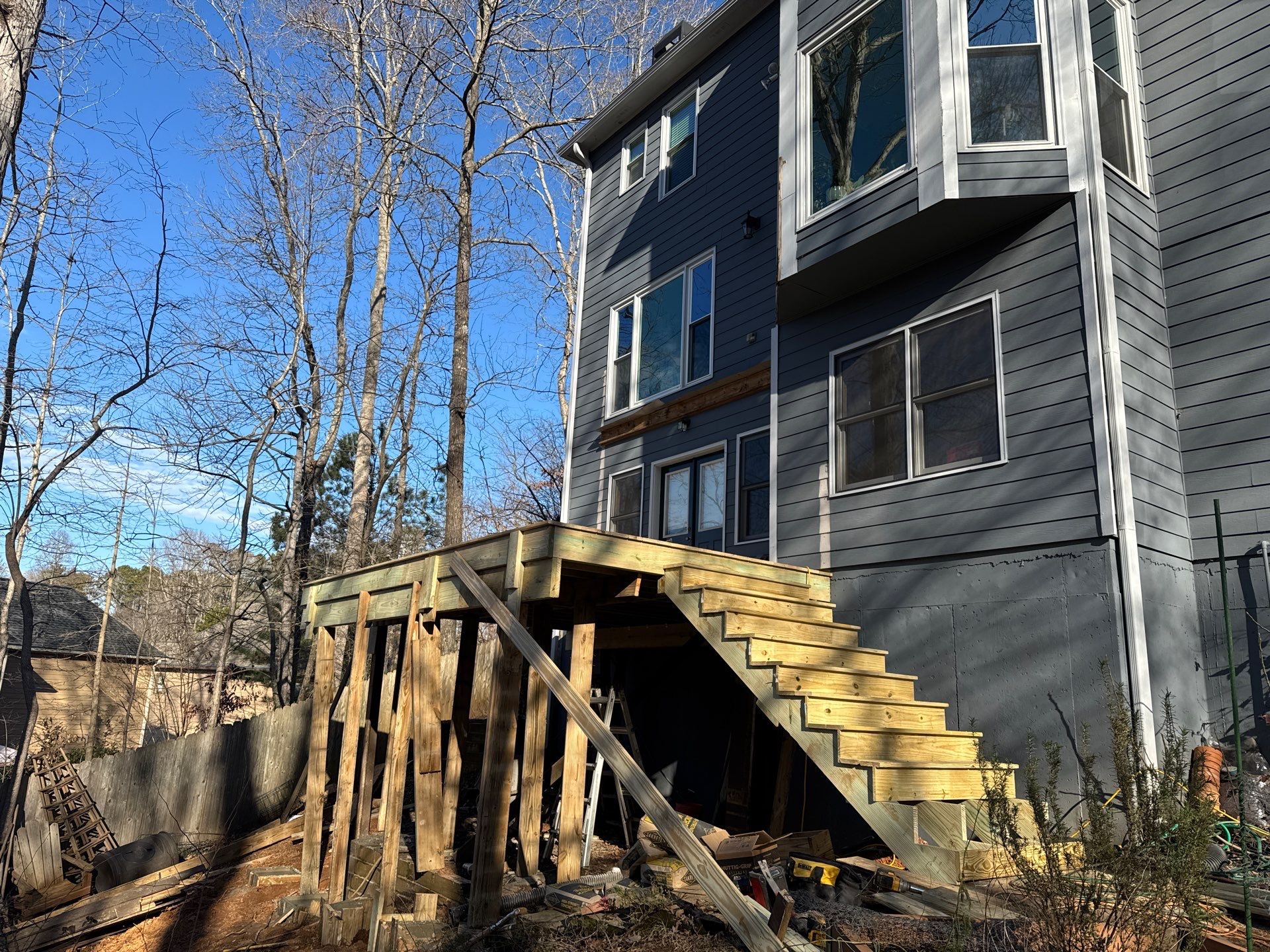 Two-Story Pressure-Treated Wood Deck Installation in Acworth, Georgia by Swift Home Renovations