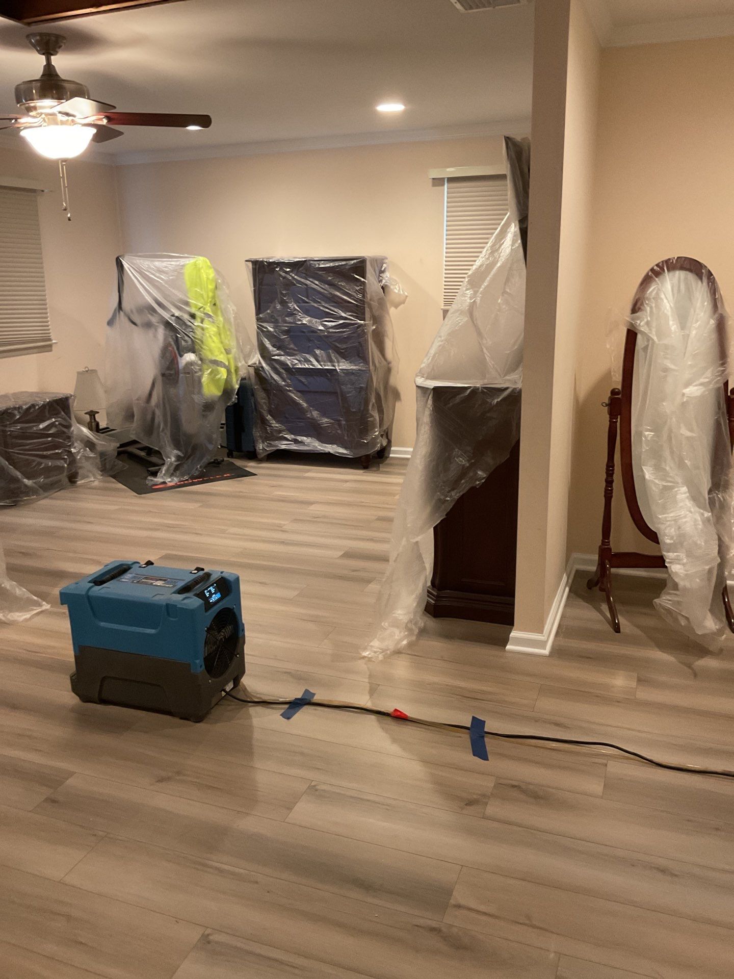 Ceiling Water Damage Mitigation and Structural Drying in Holbrook by Newhouse Restoration
