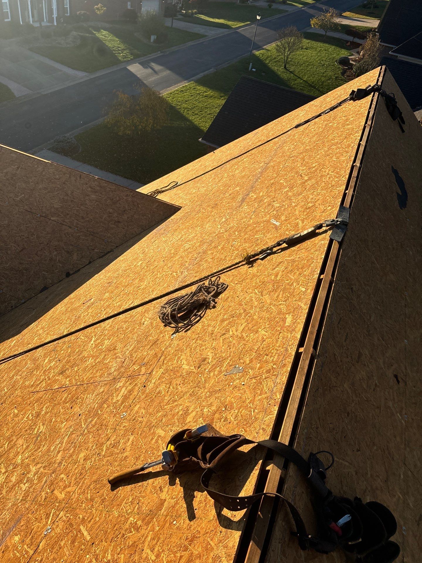 Residential Roofing Installation using GAF Timberline HDZ Biscayne Blue by Rainstoppers Roofing