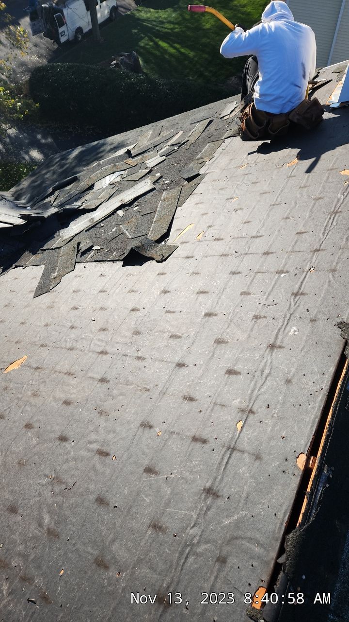 Residential Roofing Installation using Certainteed Landmark Moire Black by A Plus Exterior