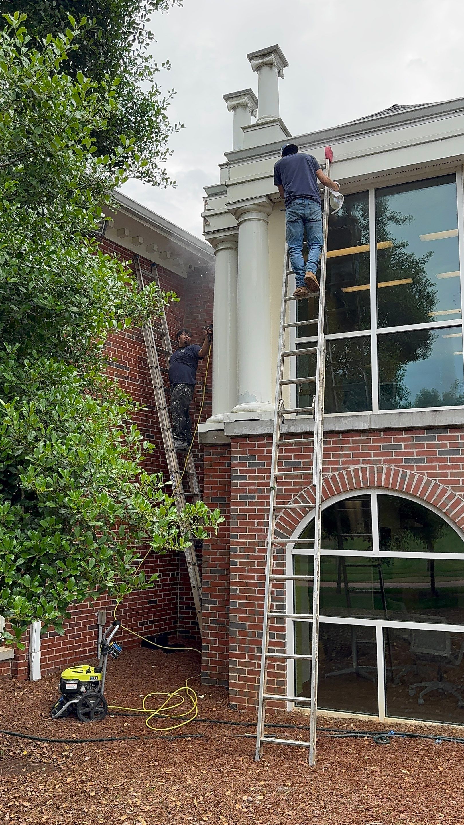 Architectural Column Restoration and Exterior Painting in Oxford by PGP Surface Solutions, LLC