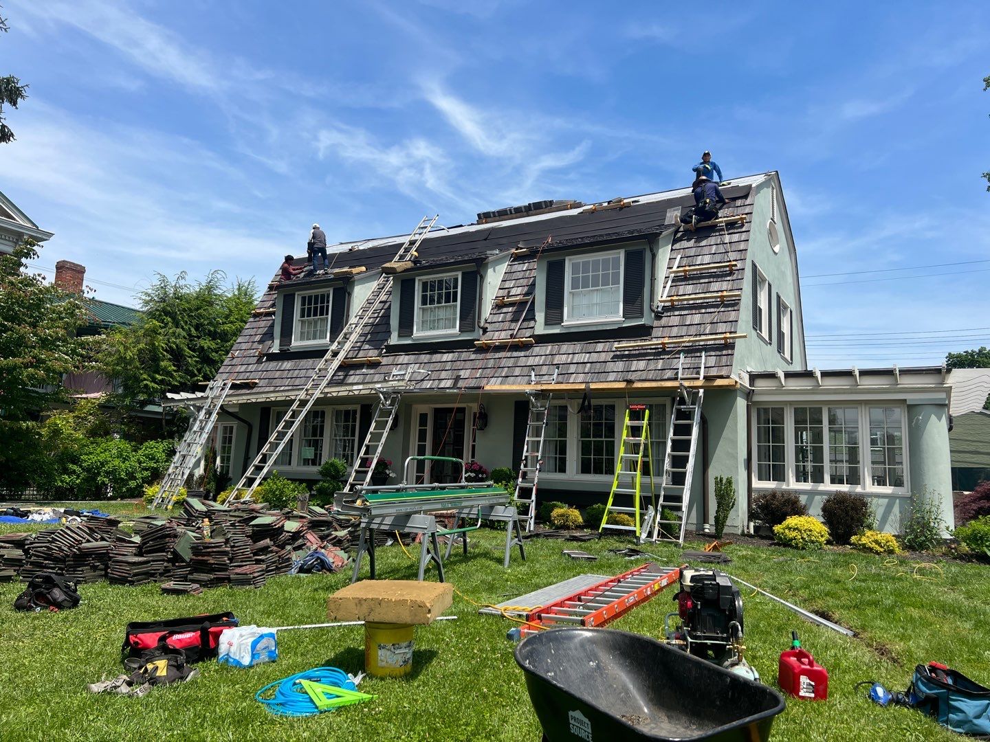 Slate removal/Cedar Shake replacement by Storm Contracting 