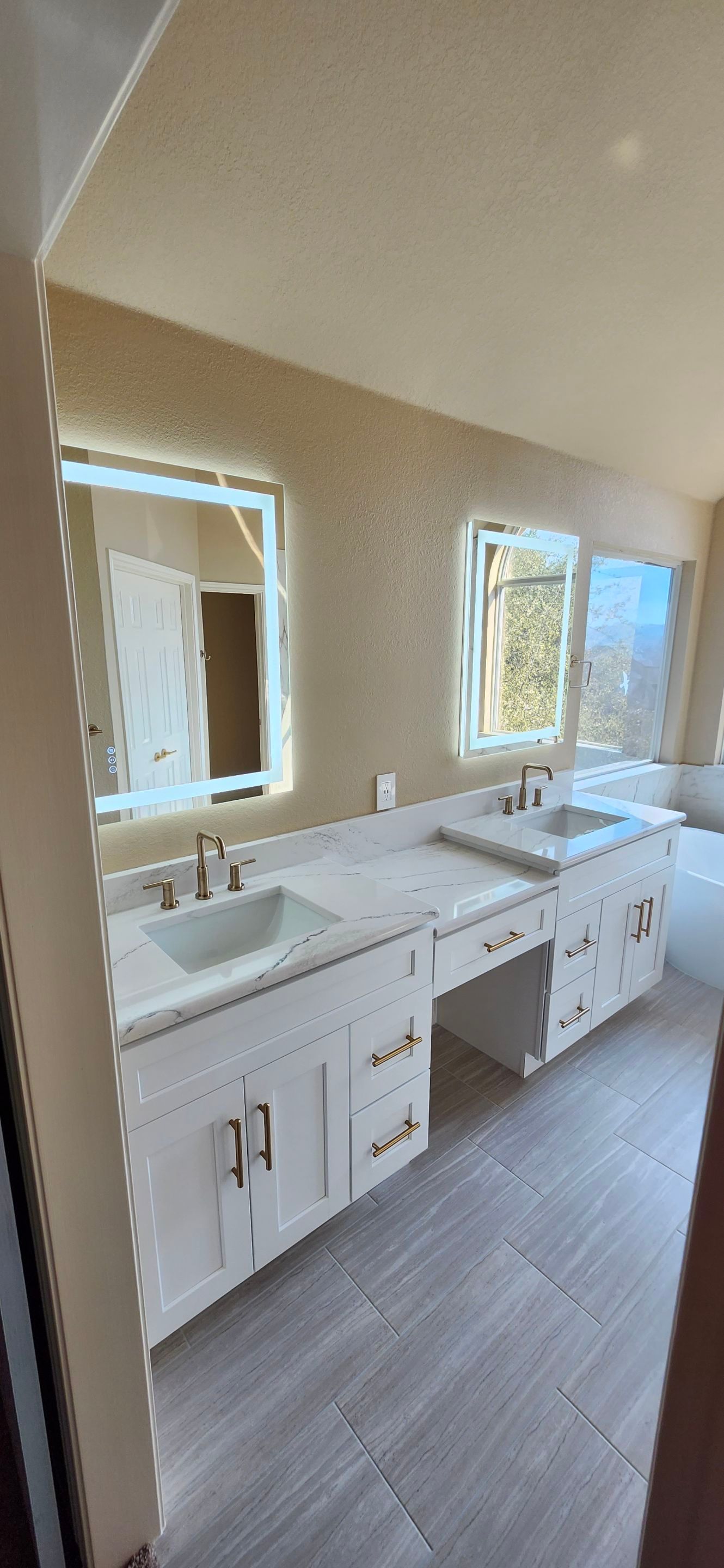 Stone Oak Bathroom Remodel with Freestanding Tub & Walk-In Shower by Legacy Bath and Kitchen