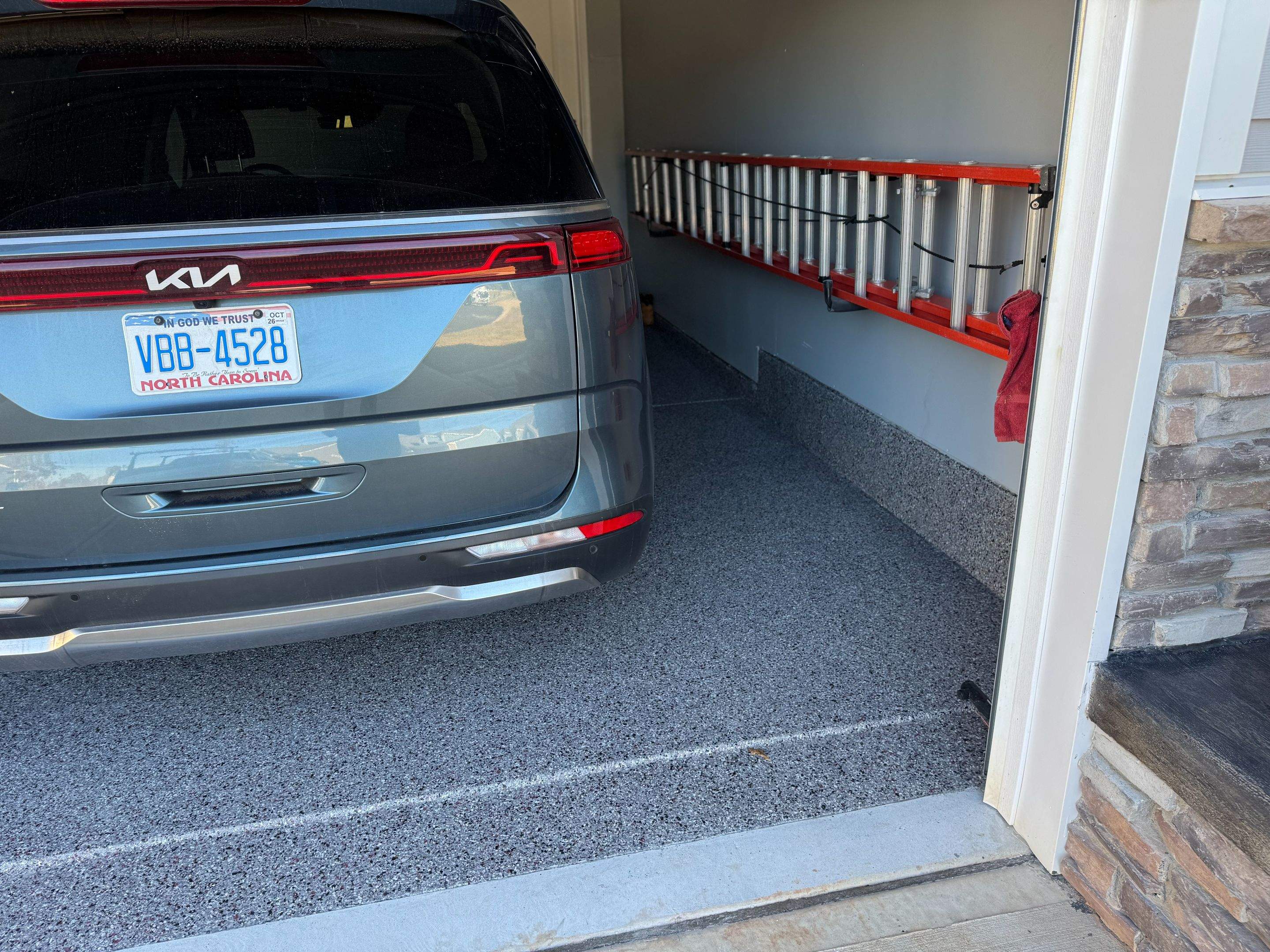 Custom Patio Overlay patios, Custom Flake Garage and Basement by Endure Concrete Coatings