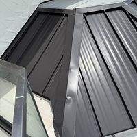 .032 Aluminum 1.5" Mechanical Seam Dark Bronze  by Total Roofing System The Metal Roof Experts