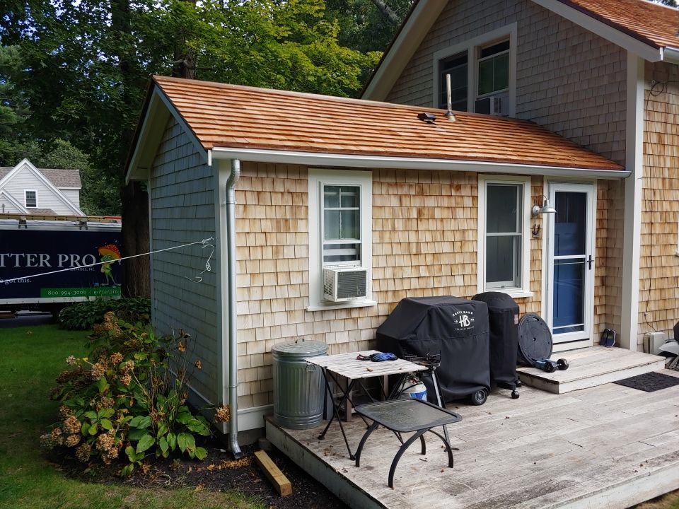 Gutter Installation using 6" Half Round Galvalume Gutter in Duxbury, MA by Gutter Pro Enterprises