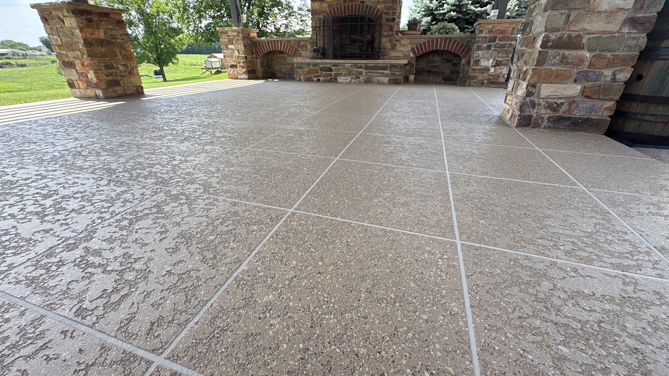 Custom Back Patio Resurface - Kearney, MO by Big Red Decorative Concrete, LLC