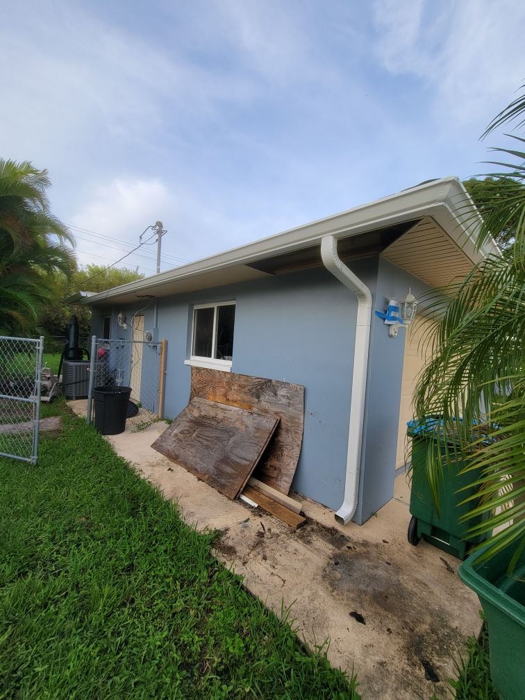 Finished Project Gutter Installation and Downspouts in Cape Coral FL by Gutter Professors