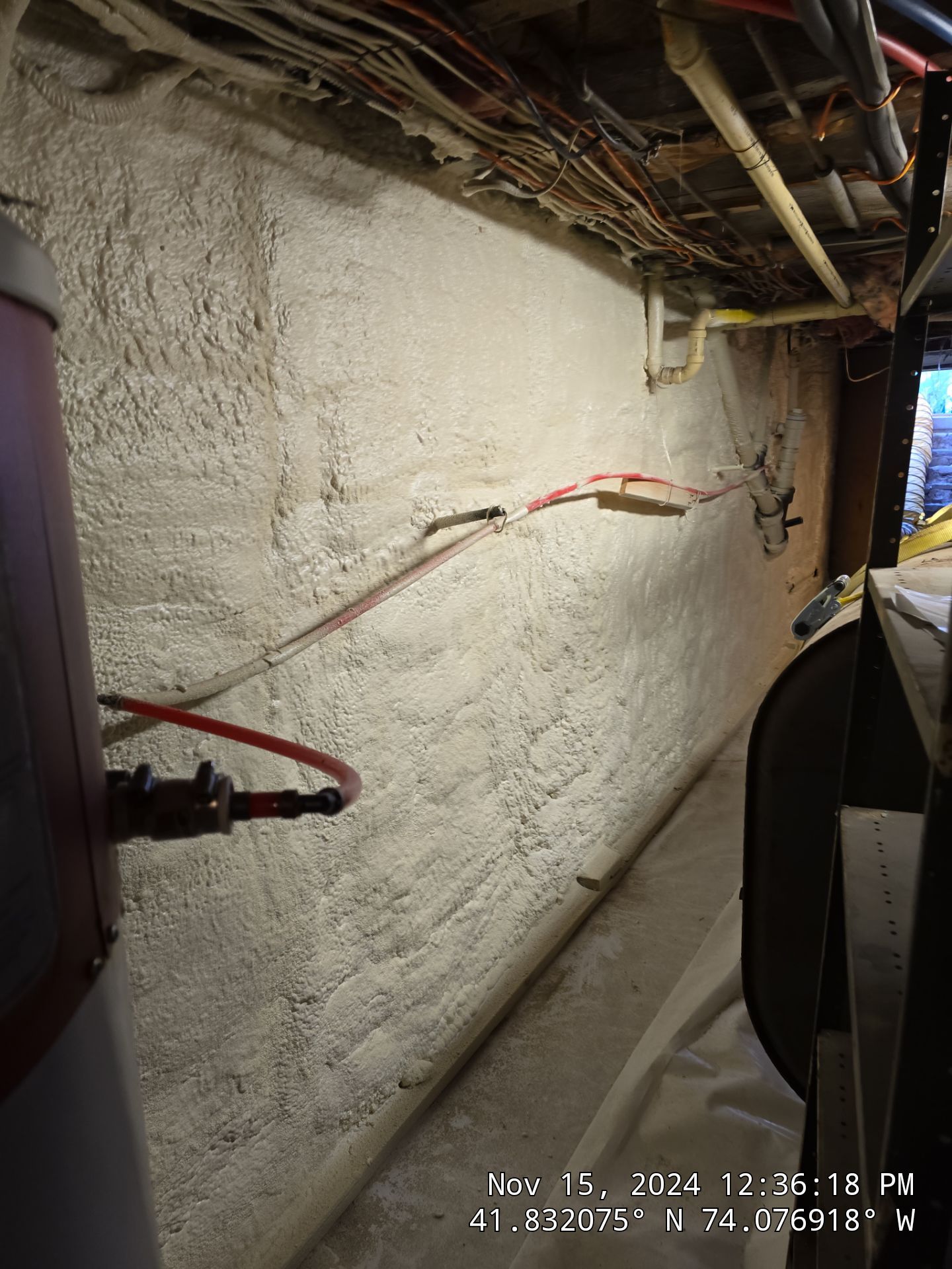 Basement Exterior Walls using Closed Cell Spray Foam by NYS Foam & Energy