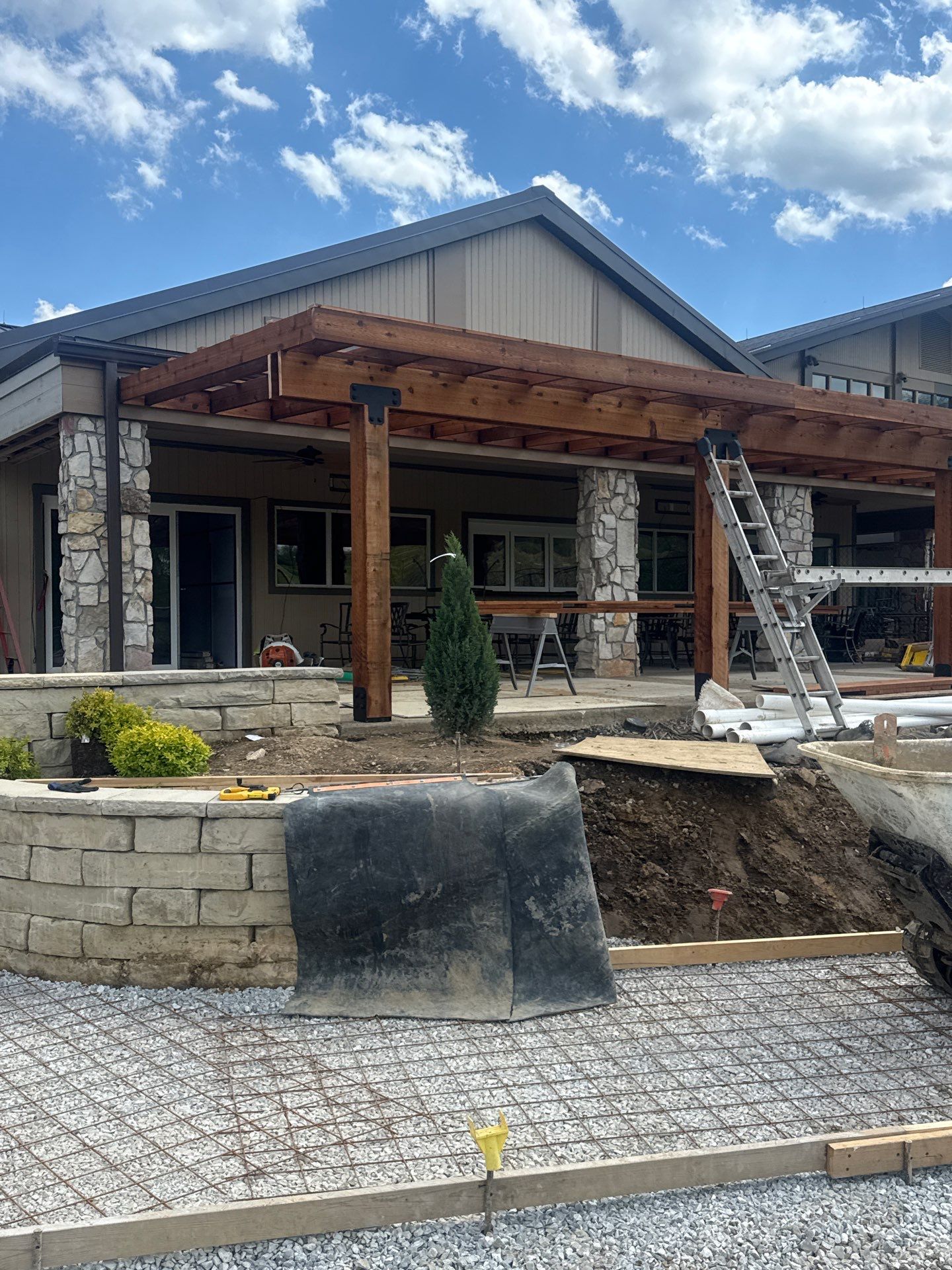 Custom Timber Pergola and Polycarbonate Roof Installation in Canonsburg by Cousins Roofing Siding & Decks