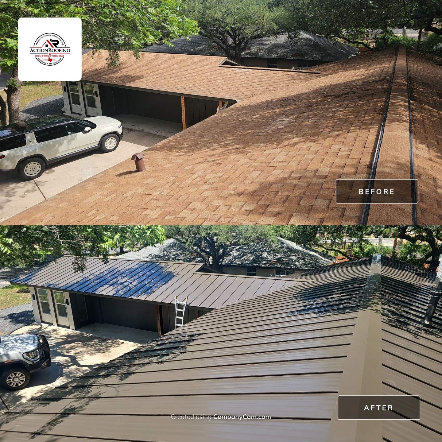 Residential Roof Replacement using 24 GA Double-Lock  in Patrician Bronze by Action Exteriors