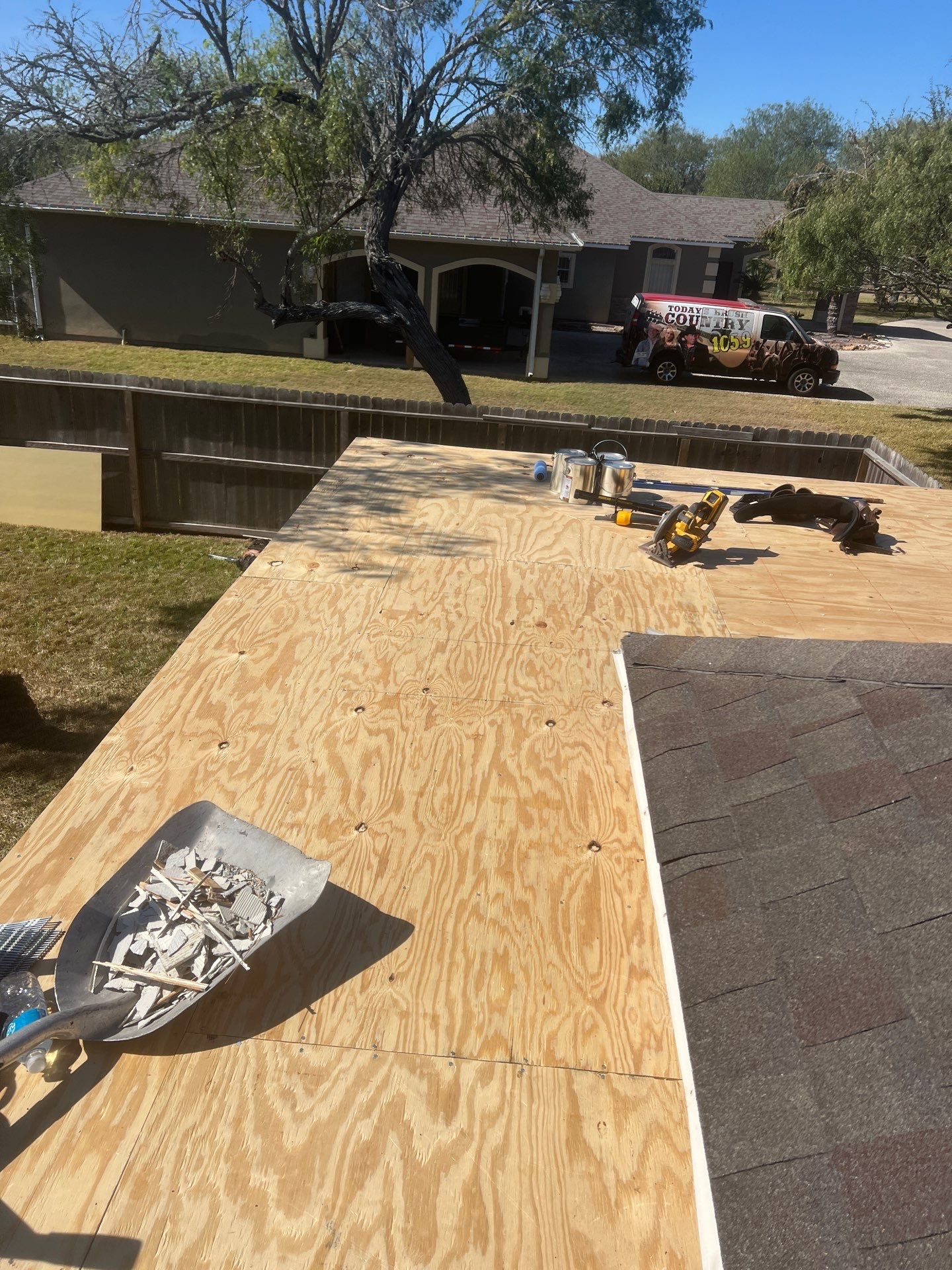 It Ain't Easy getting Shady  by Bayfront Roofing and Construction