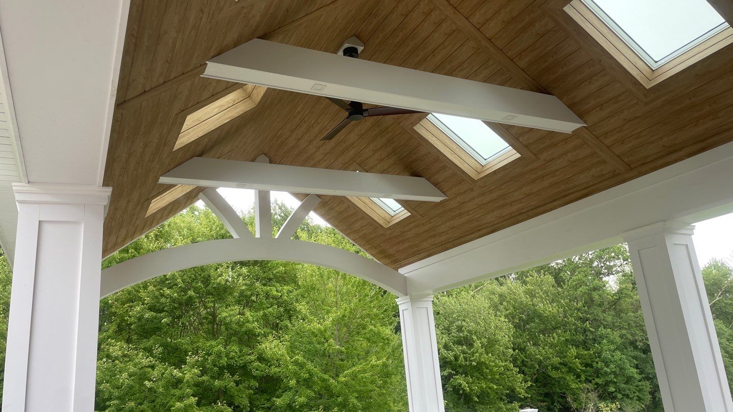 New Deck with A-Frame Style Roof by deck guardian