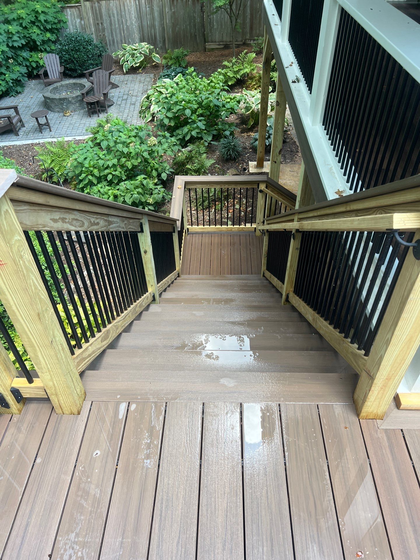 Deckorators Voyage Deck and Shed Style Covered Porch Build with Drink Rail by Nelson Exteriors 