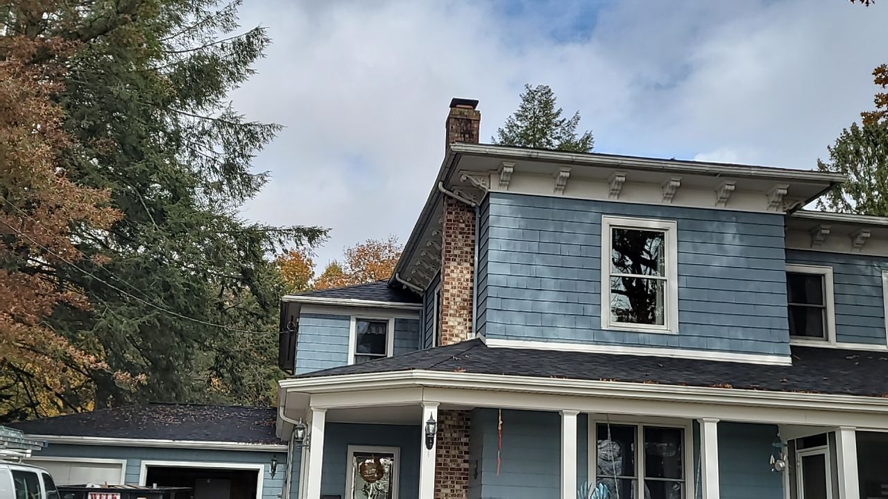 ATLAS PINNACLE COLOR: SCOTCHGARD BLACK SHADOW DRIP EDGE: WHITE by Eagle Eye Roofing