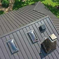 24ga 1.5" Mechanical Seam Dark Bronze by Total Roofing System The Metal Roof Experts