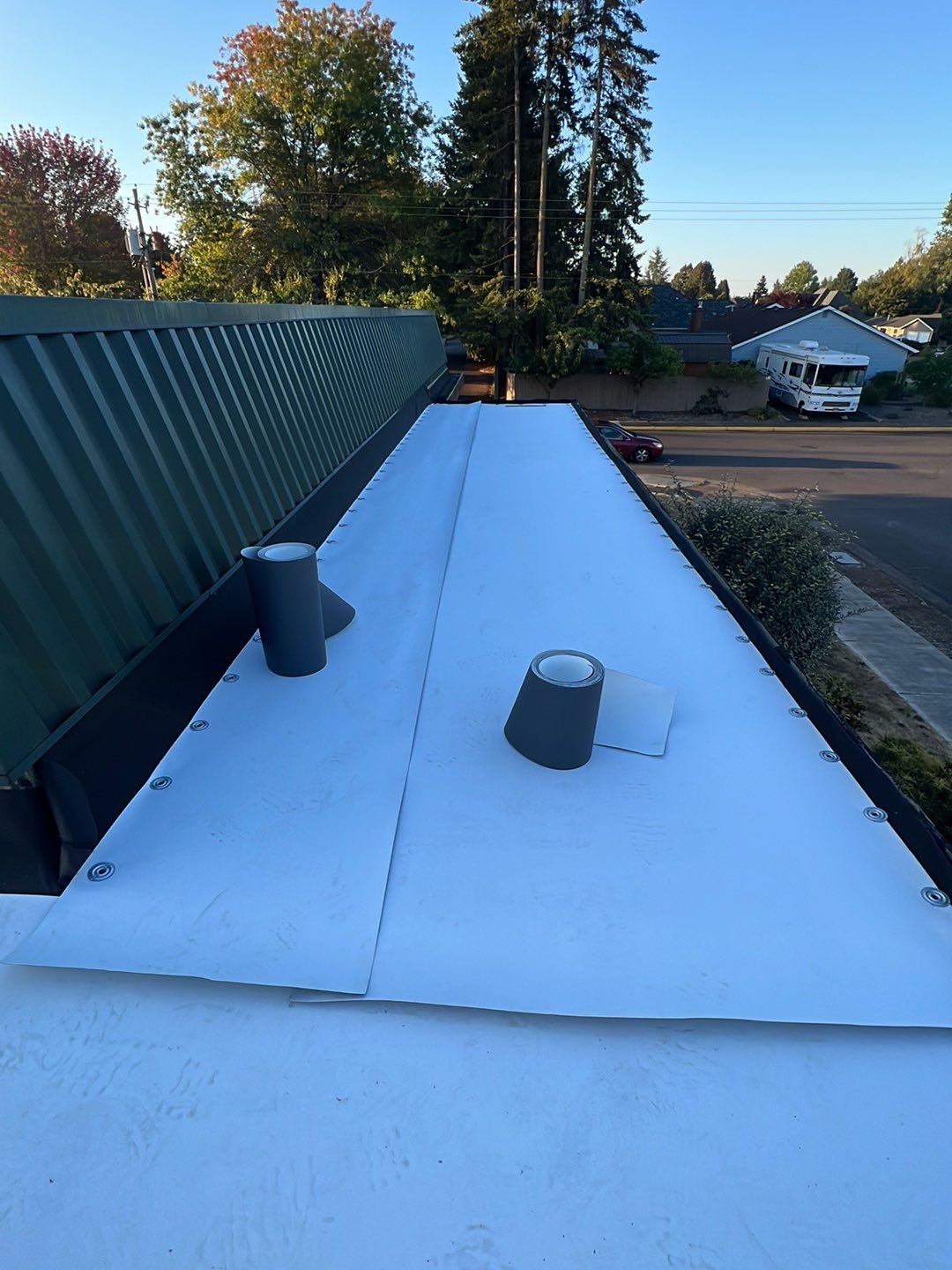 Commercial Roofing Installation using GAF 60Mil TPO  by Orezona Building & Roofing Company, Inc.