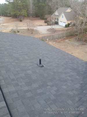 Charcoal Black Roof Replacement on a Two-Story Home in Sneads Ferry, NC