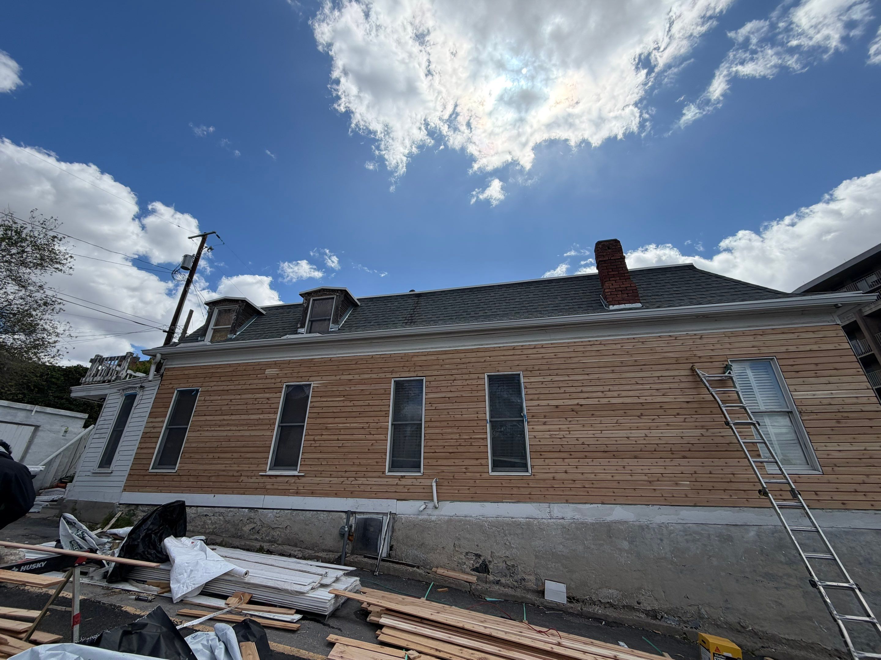 Salt Lake City | Natural Wood Restoration & Insulation Upgrade | Custom Polar Bear White by Ideal Siding Utah