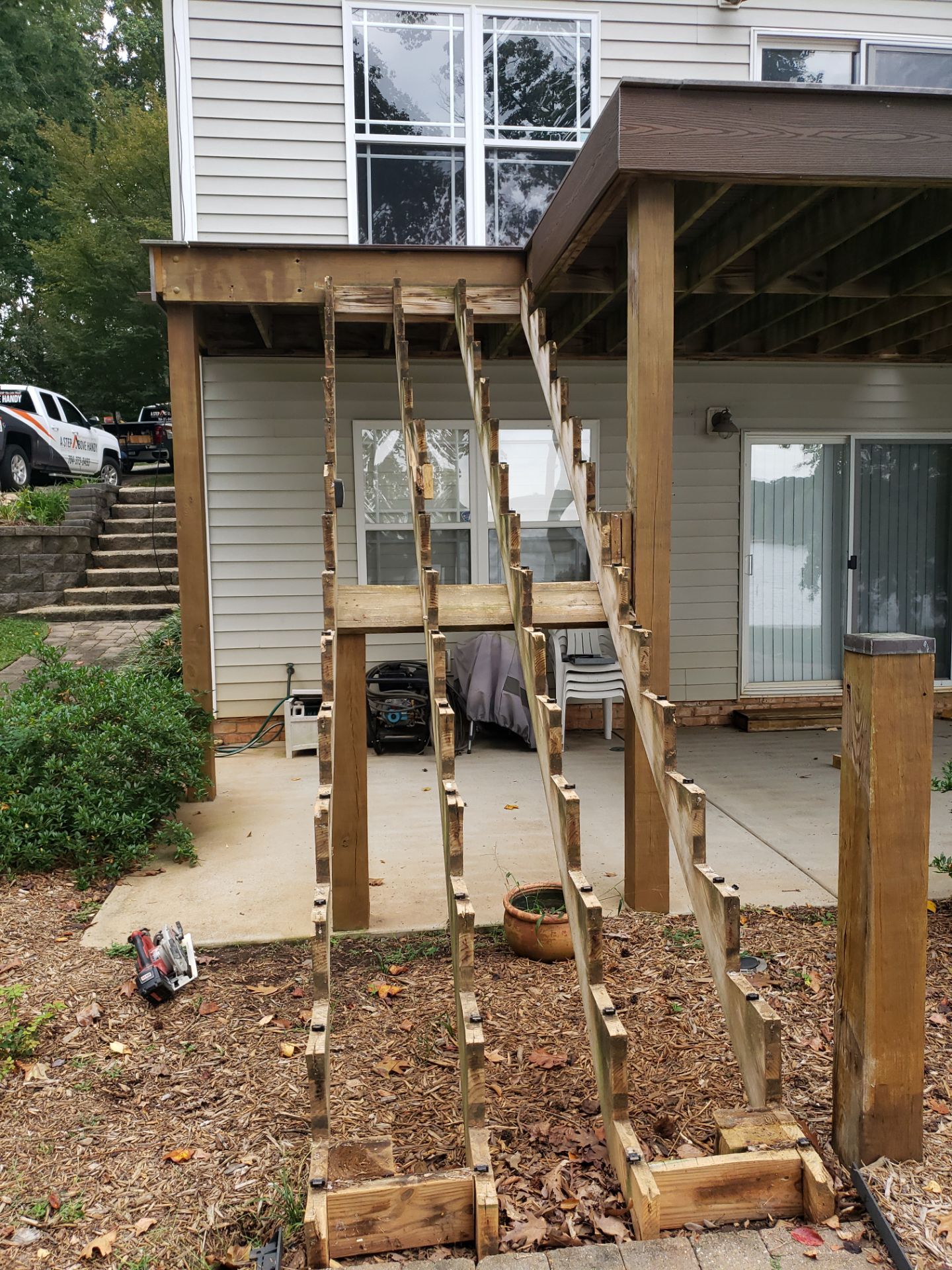 New Deck Stairs & Cable Railing Installed! by A Step Above Handy LLC 