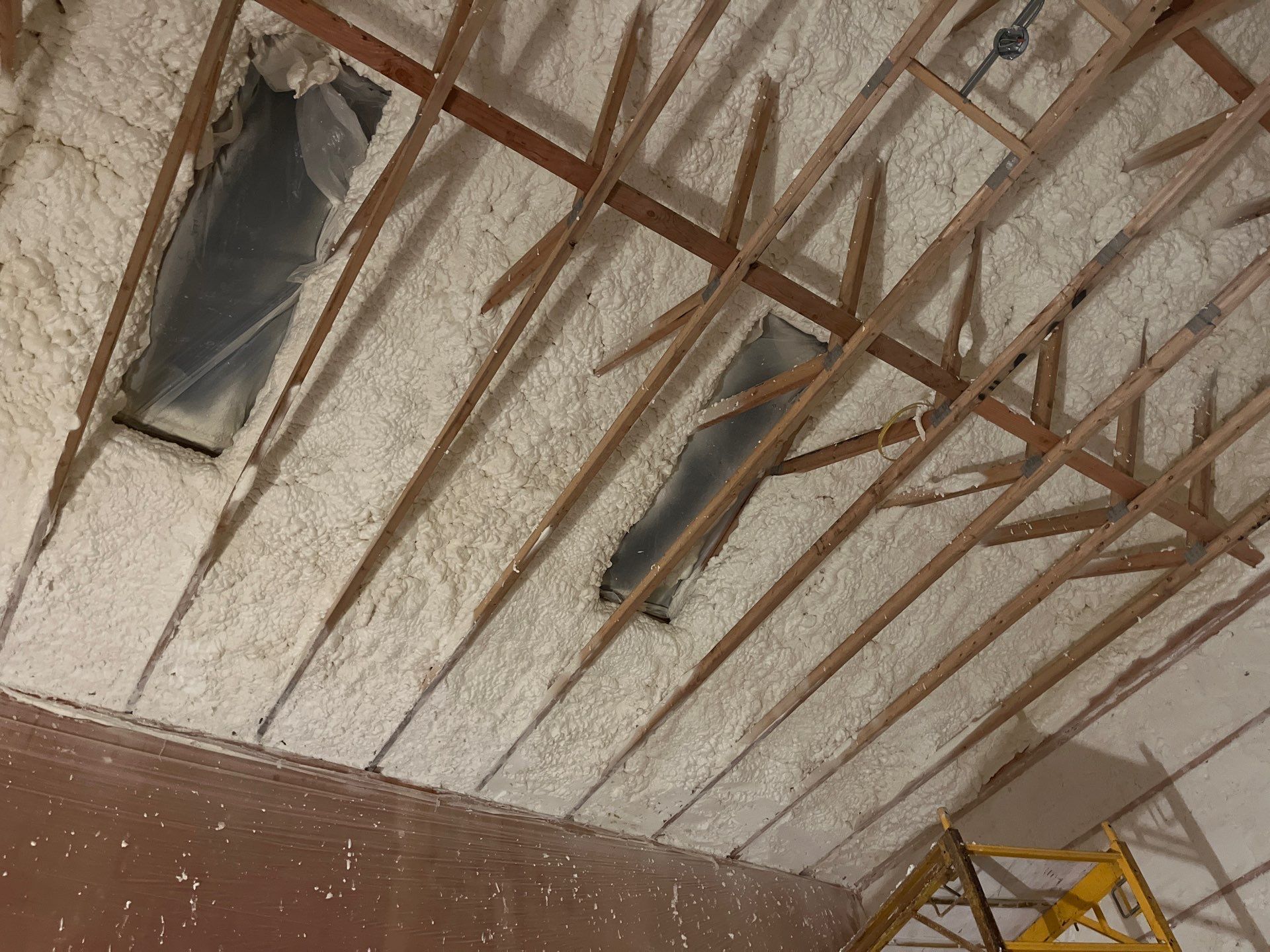 Open Cell Spray Foam to a Pole Barn by NYS Foam & Energy