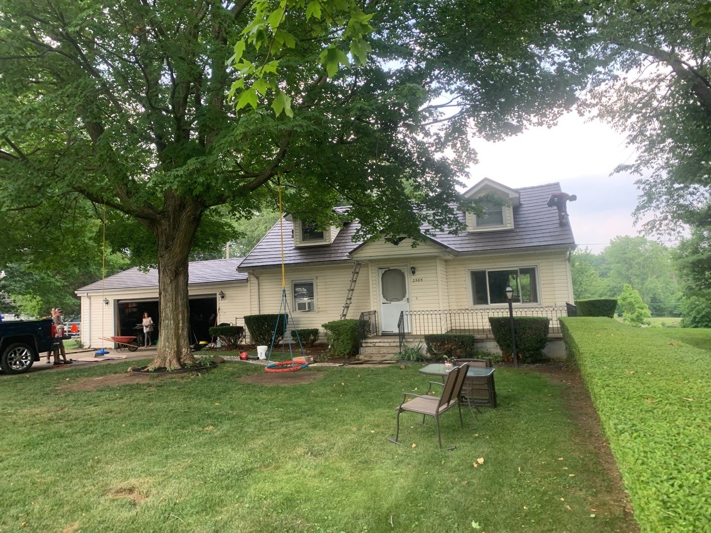 Metal Slate Shingle Roof Replacement After Hail Damage in Columbia City, Indiana by 4Ever Metal Roofing