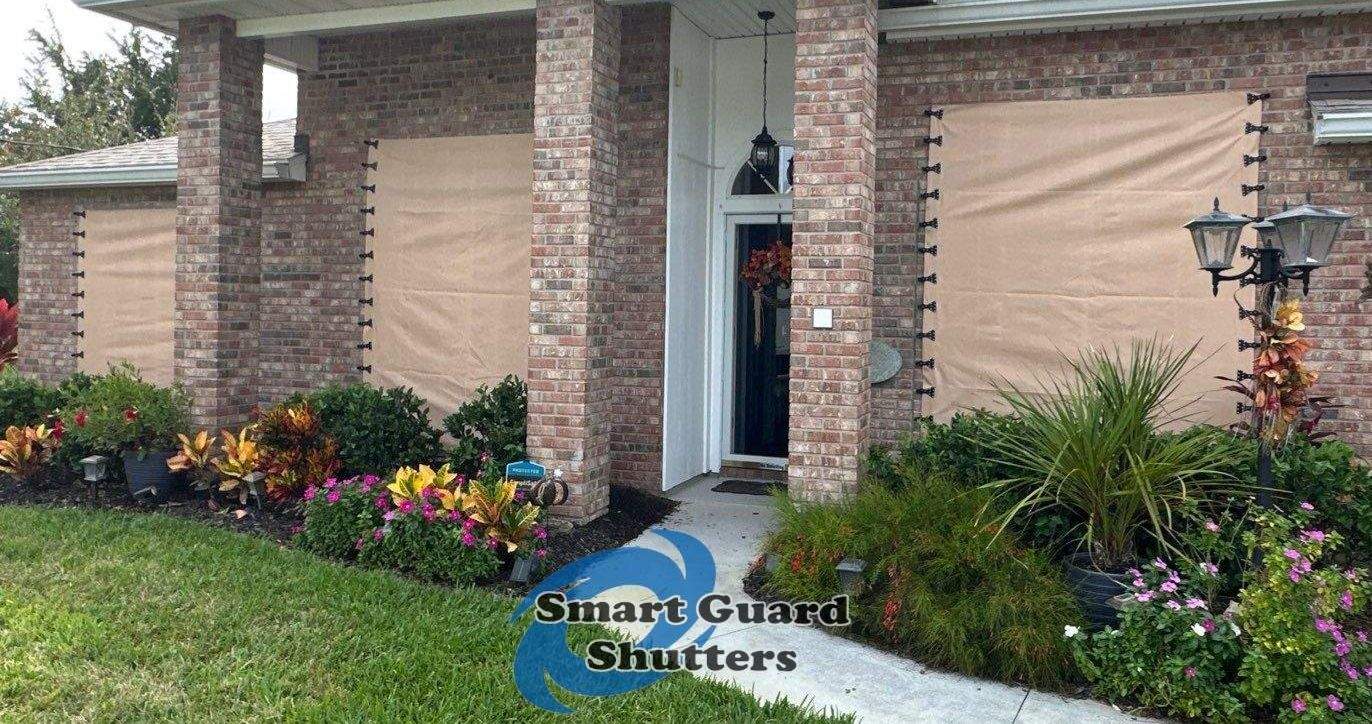 Hurricane Fabric in Tan by Smart Guard Shutters
