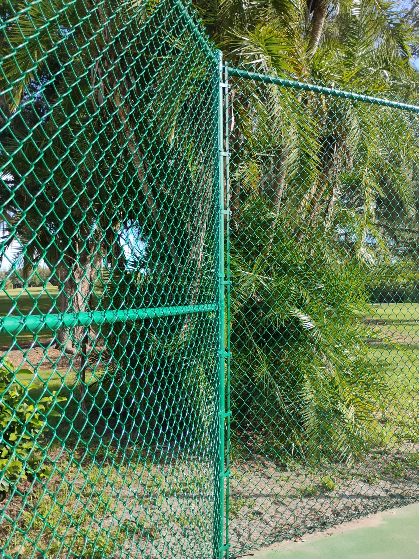 Commercial Tennis Court Chain Link Fence Repair in Sarasota by True Fence LLC