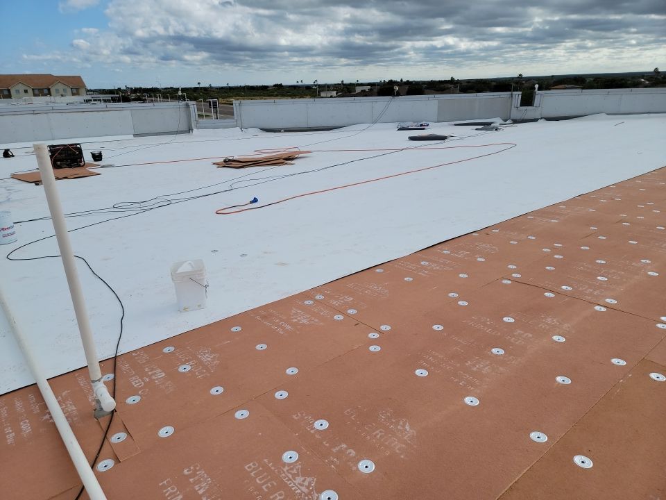 Commercial Roofing Installation using Thermoplastic Polyolefin - GAF  by JM Flores Roofing & Construction, Inc
