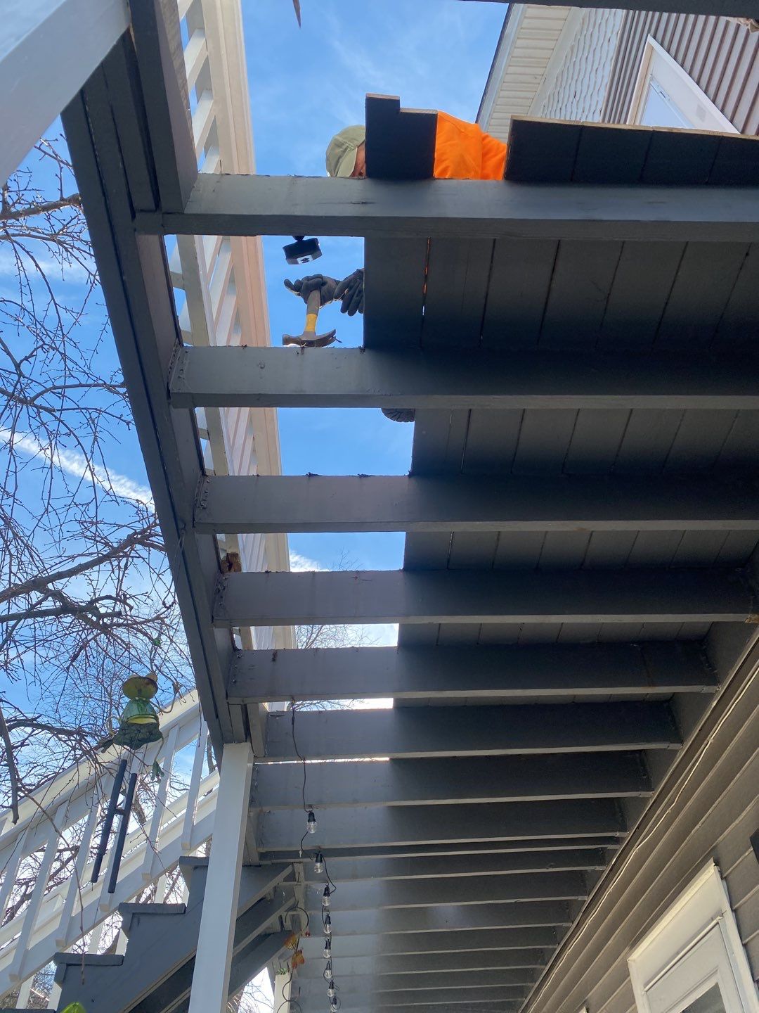 Deck Installation using Pressure treated railing by A Plus Exterior