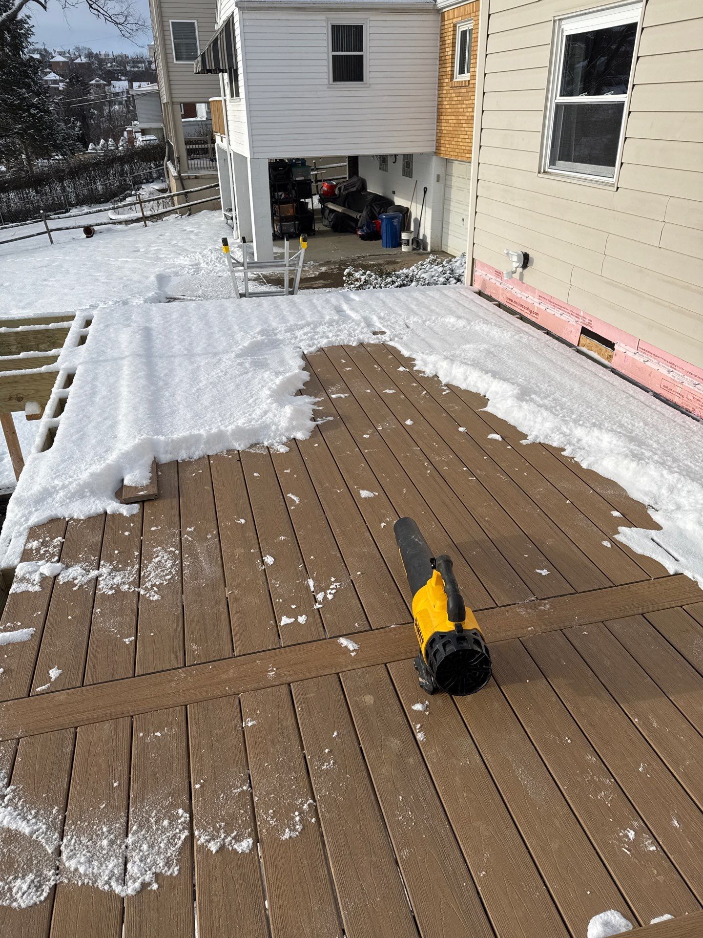 Deck and door by Cousins Roofing Siding & Decks