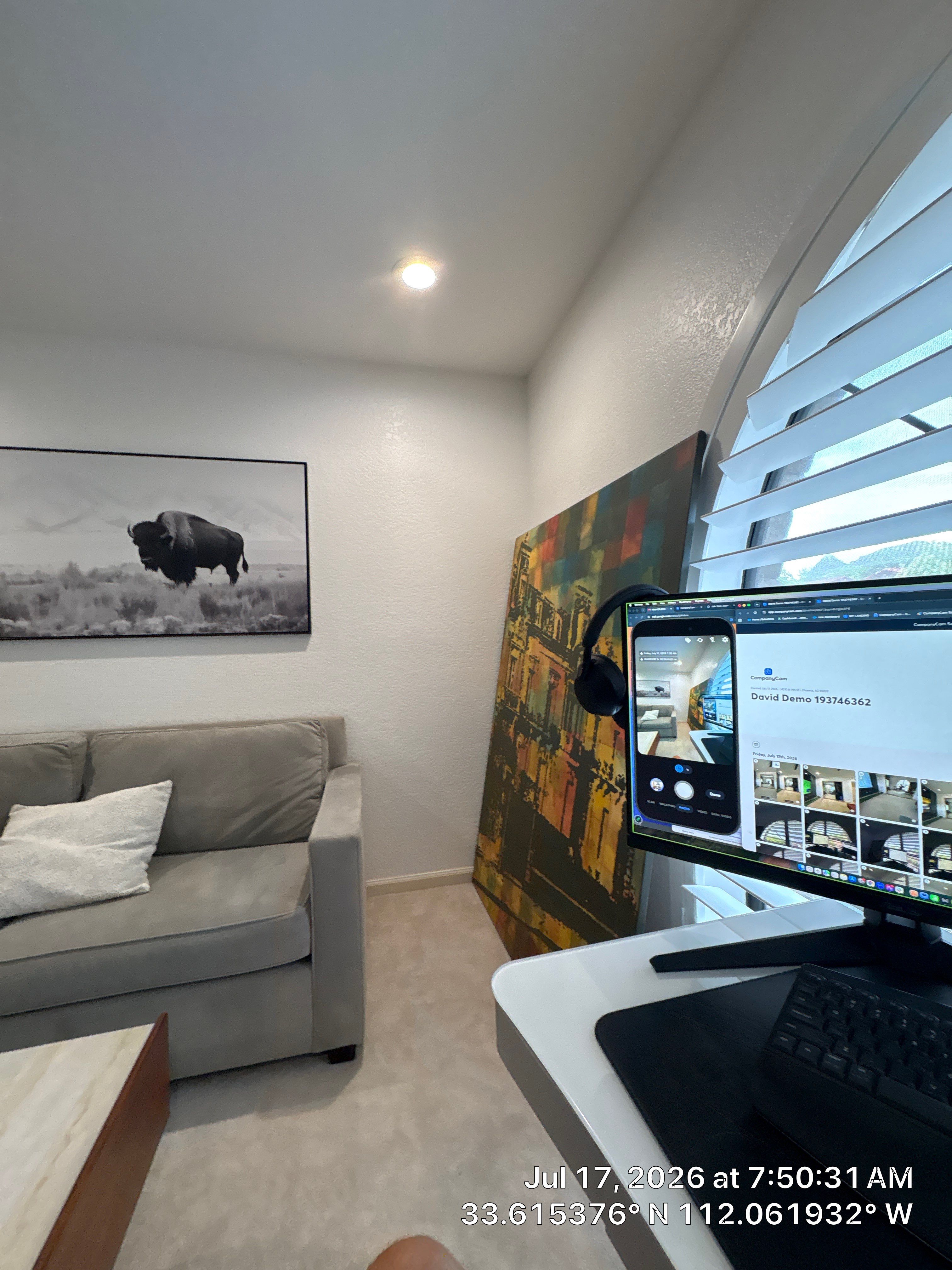 Custom Home Office and Multi-Media Room Renovation in Phoenix by CompanyCam Sales Demo