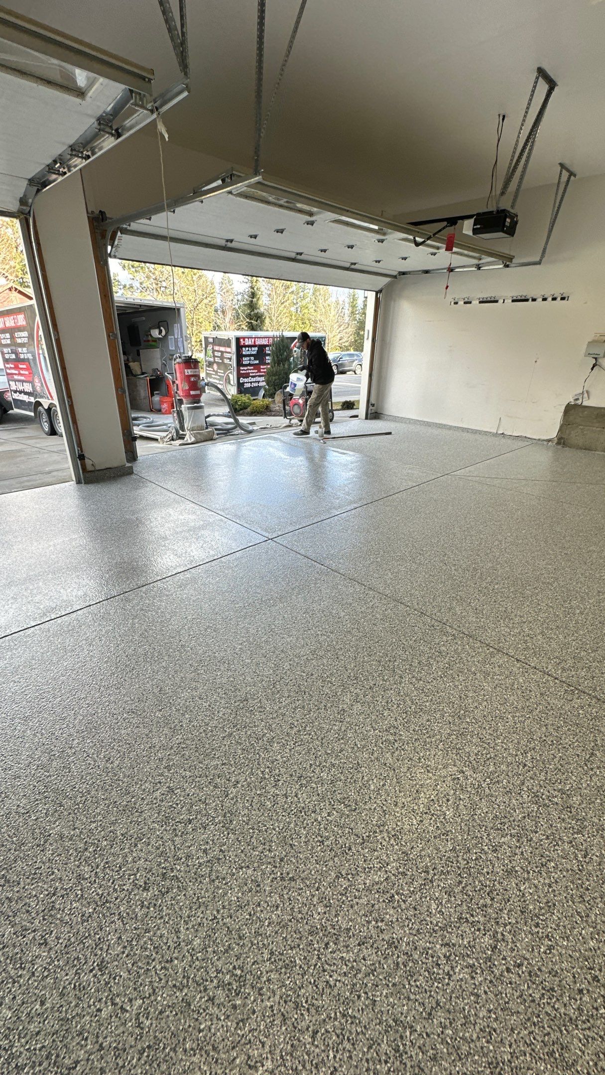 Garage Transformation using Slate Stone by Croc Coatings, LLC