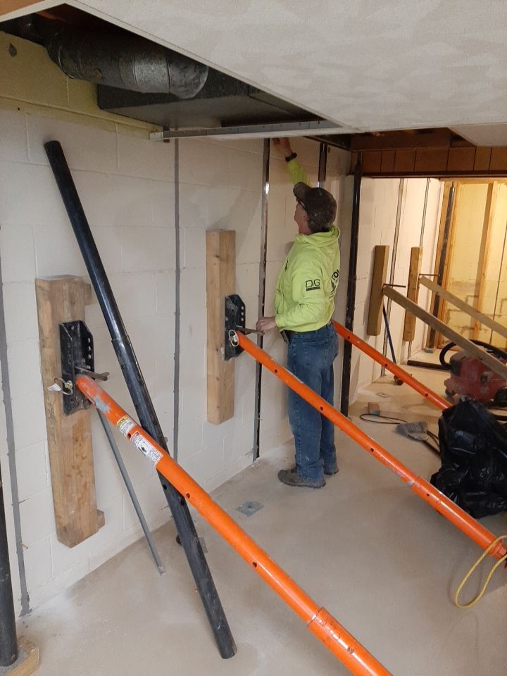 Wall Straightening and Reinforcement using Embedded Fiber Reinforcement by Toledo Basement Repair 