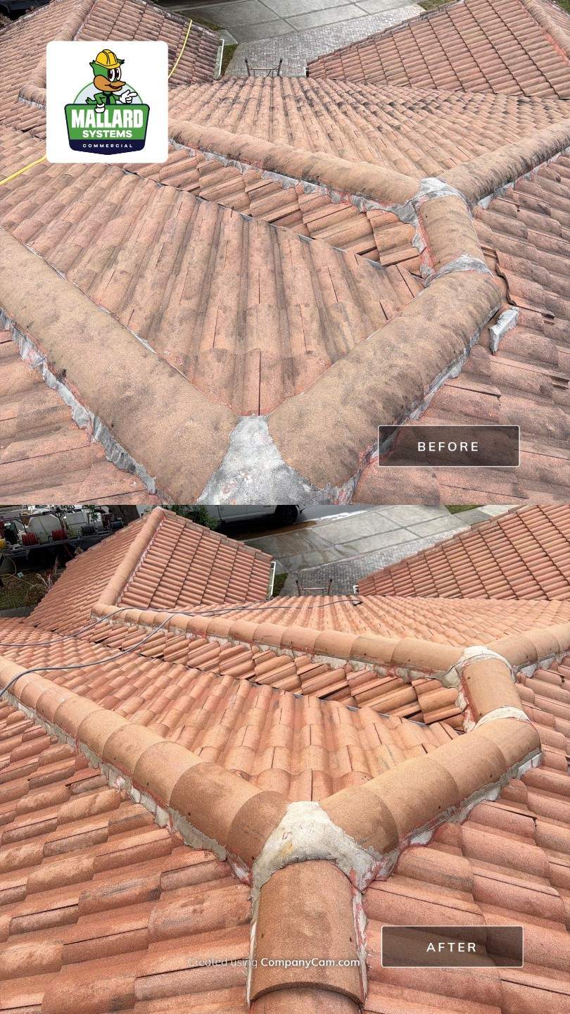 Barrel Tile Roof Cleaning by Mallard Systems