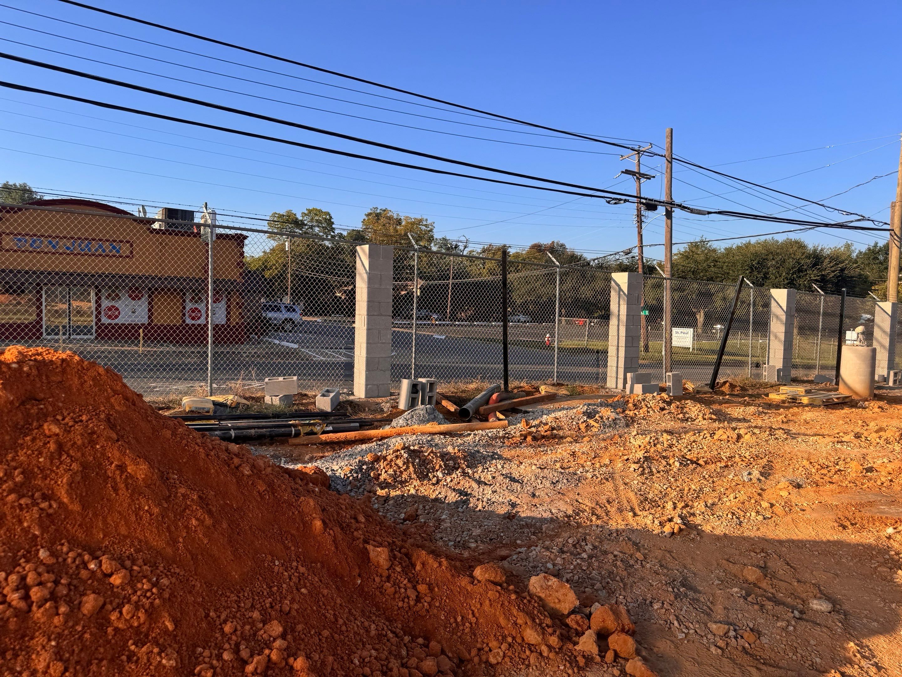 Commercial Fencing - Wrought Iron with Concrete columns by 3:16 Roofing and Construction
