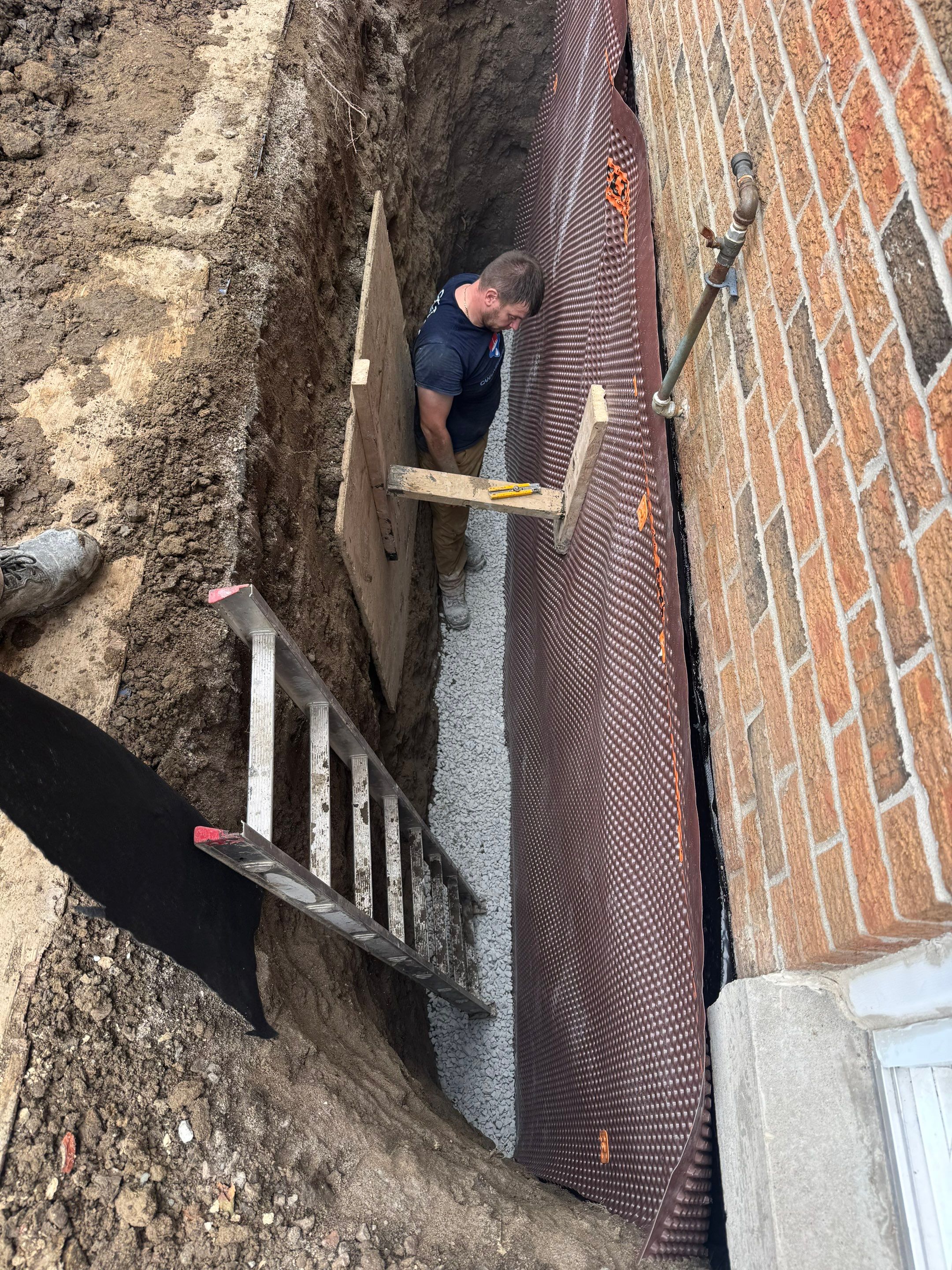 Residential Exterior Foundation Waterproofing and Membrane Installation in Toronto by Canada Waterproofers Inc