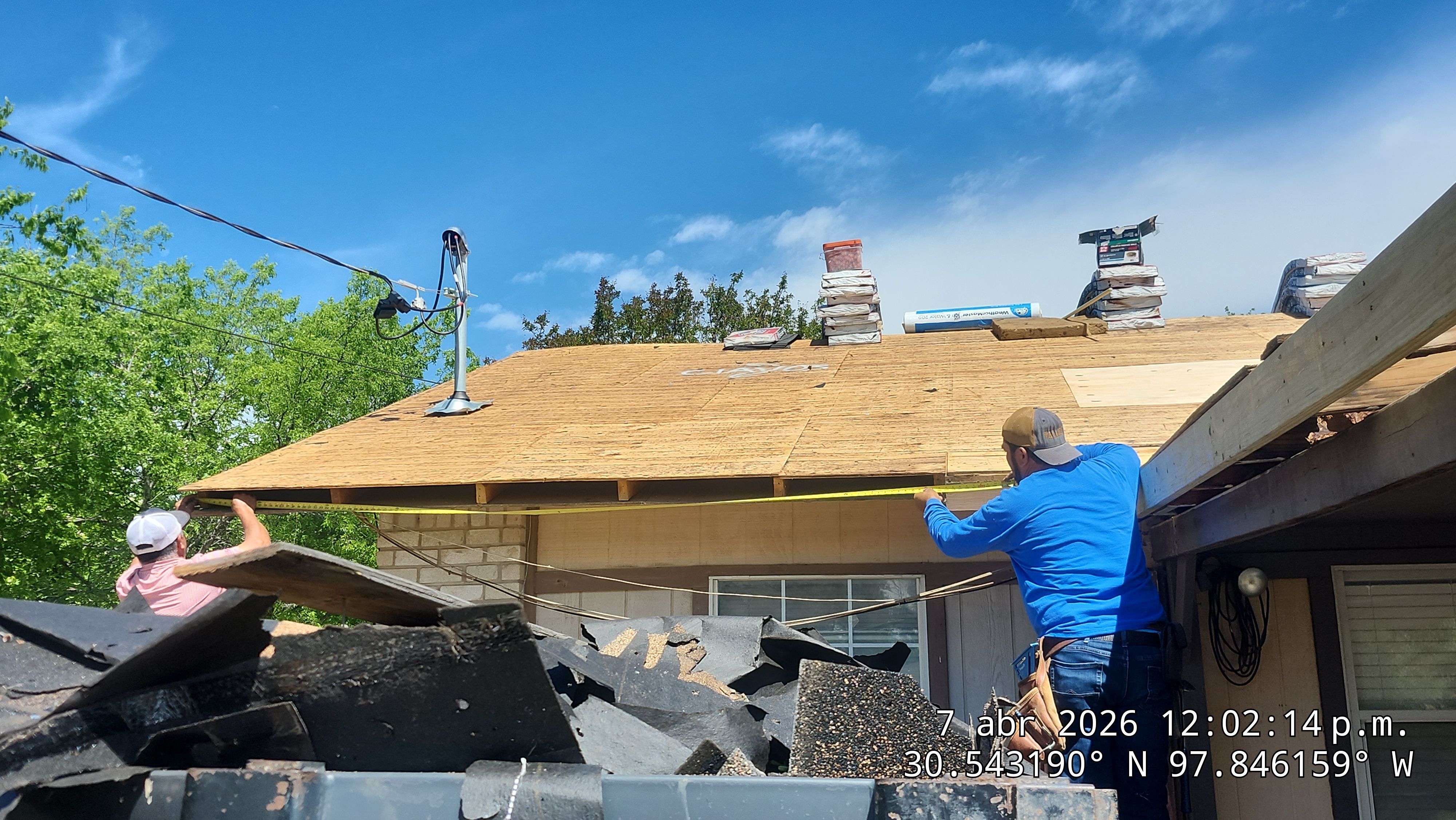 Architectural Asphalt Shingle Roof Replacement and Chimney Repair in Leander by Caliber Restoration LLC