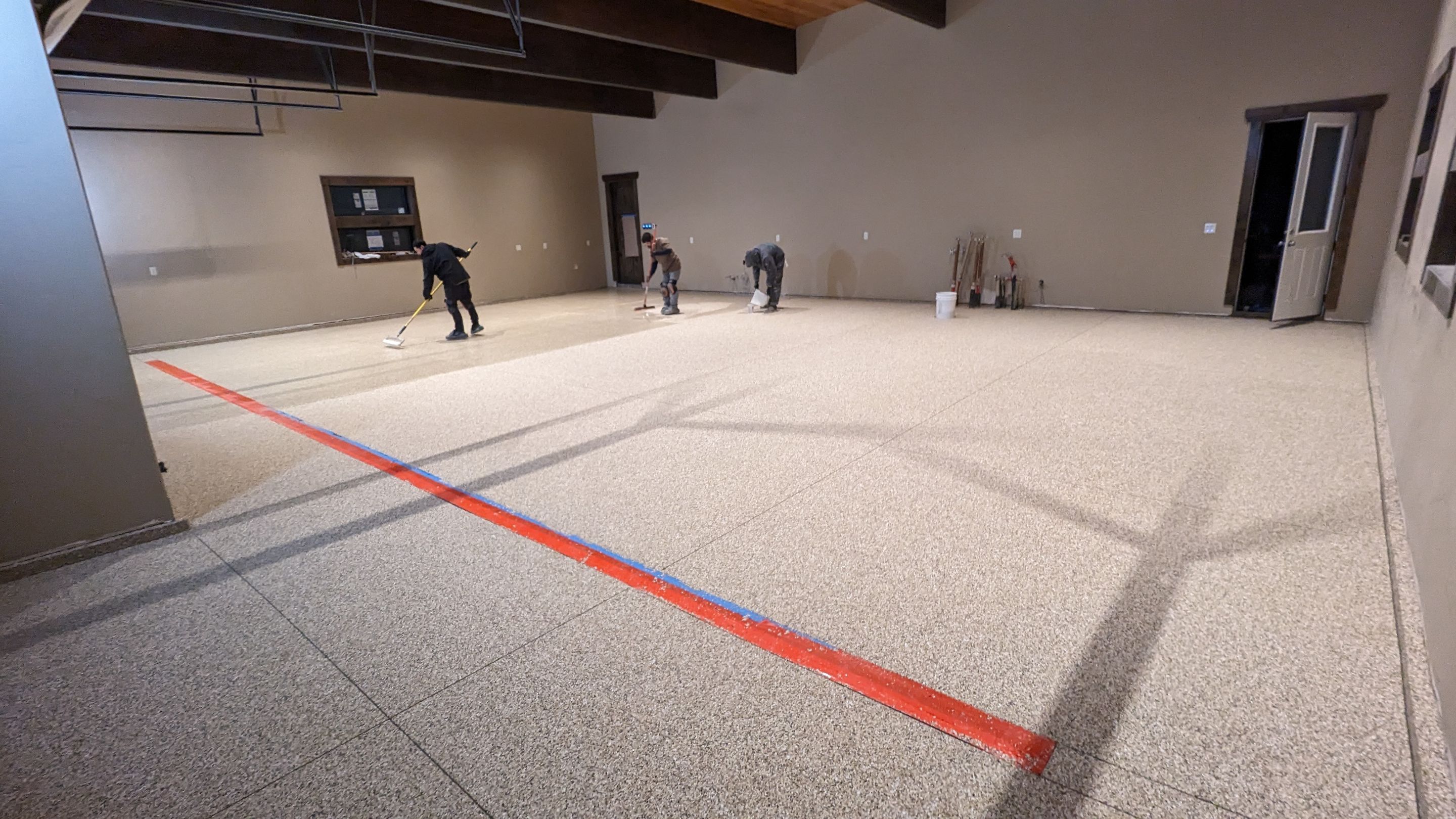 Shop Transformation using Sandstone by Croc Coatings, LLC