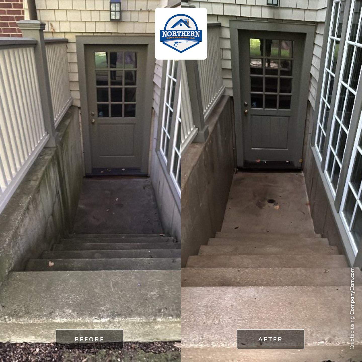 natural stone using Algaecide, soft wash soap by Northern Power Washing LLC.