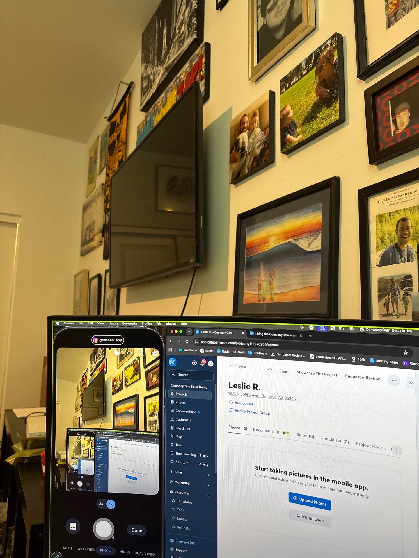 Custom TV Mounting and Gallery Wall Installation in Buckeye by CompanyCam Sales Demo