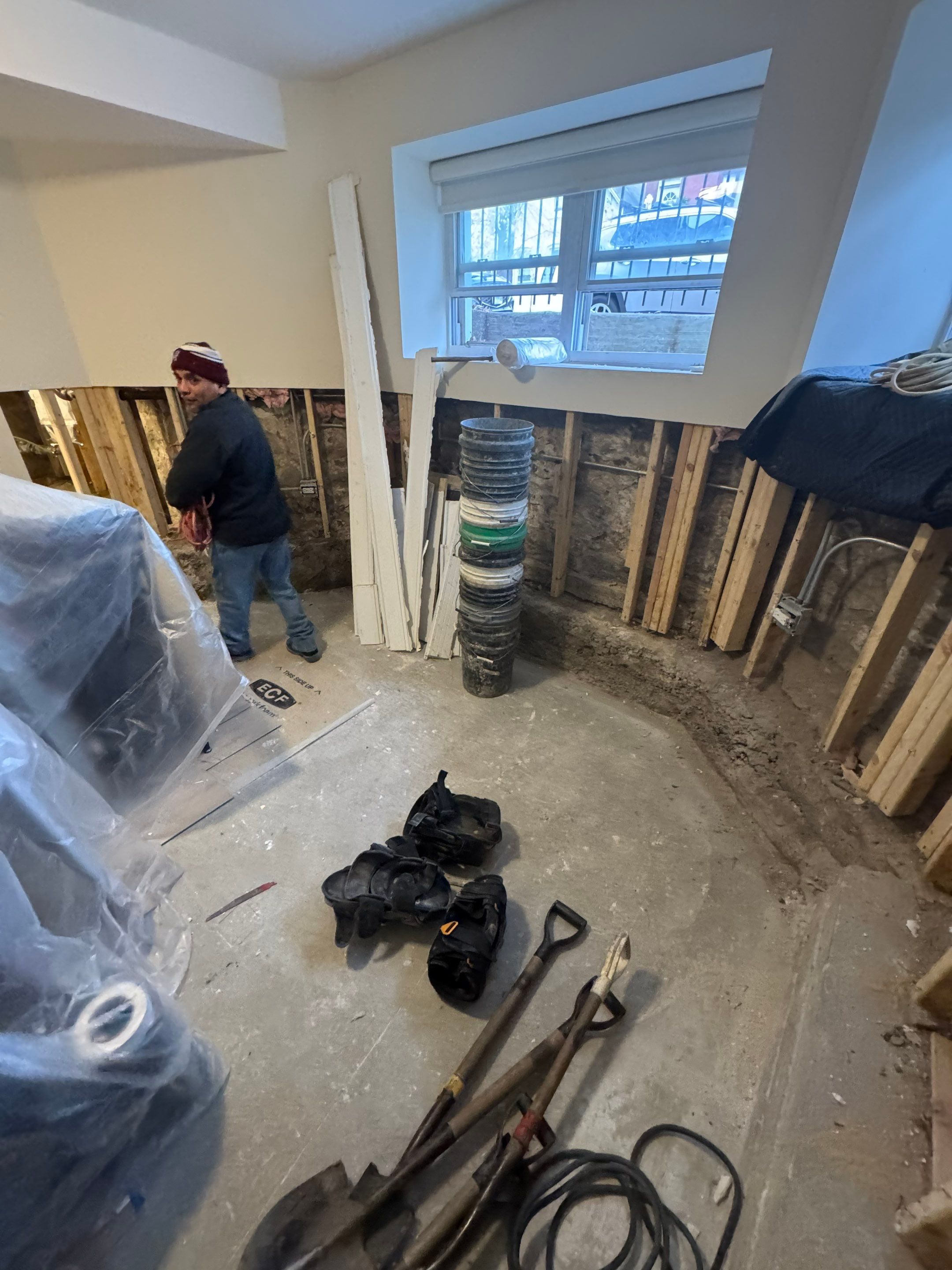 North Side Drain Tile System by Area Wide Waterproofing