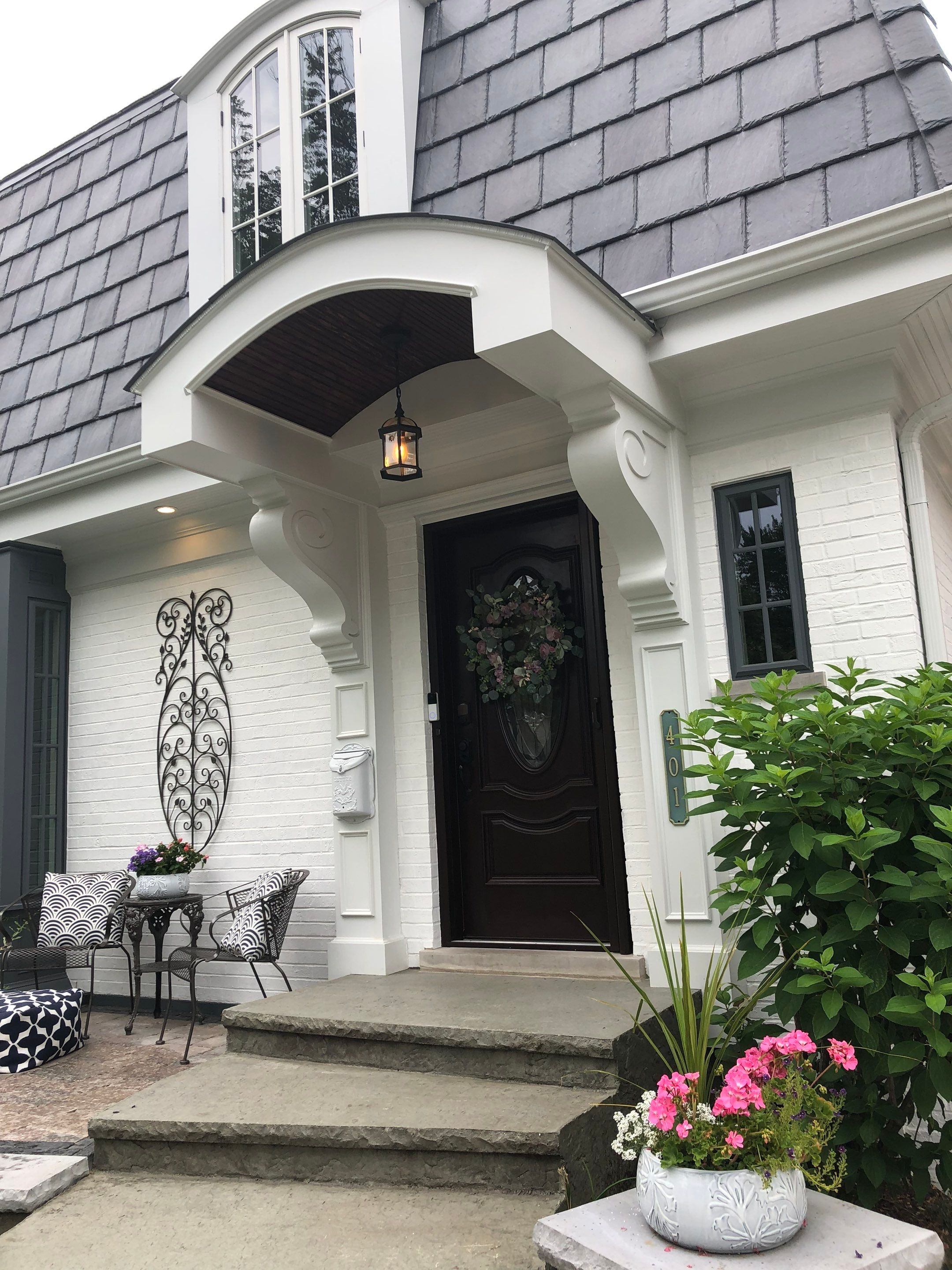Elmhurst Home Exterior Renovation with Hardie Siding and New Portico by Great American Exteriors