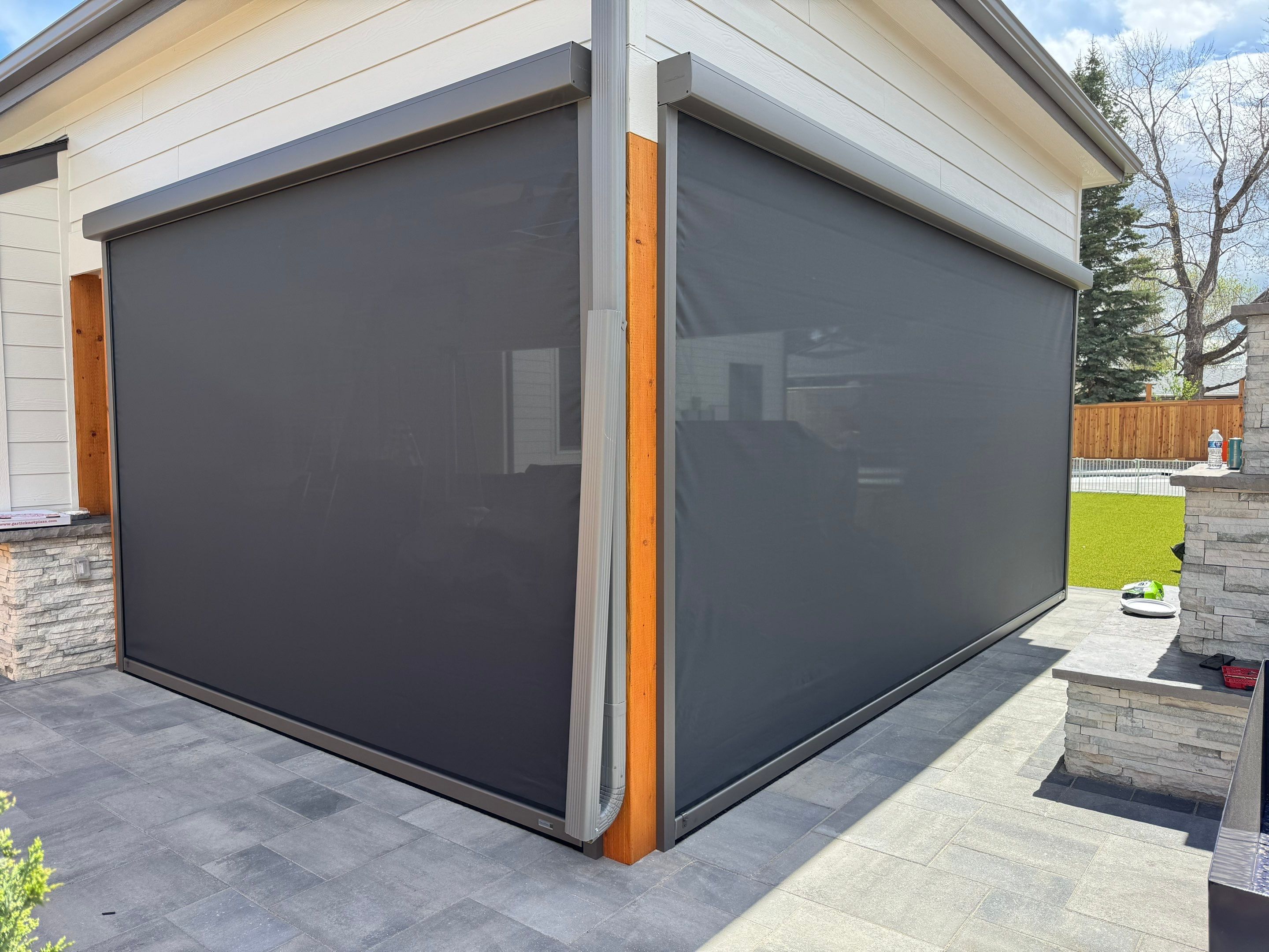 Exterior All-Weather MagnaTrack Screens Installation using Progressive MagnaTrack Screens by Outdoor Solutions Colorado