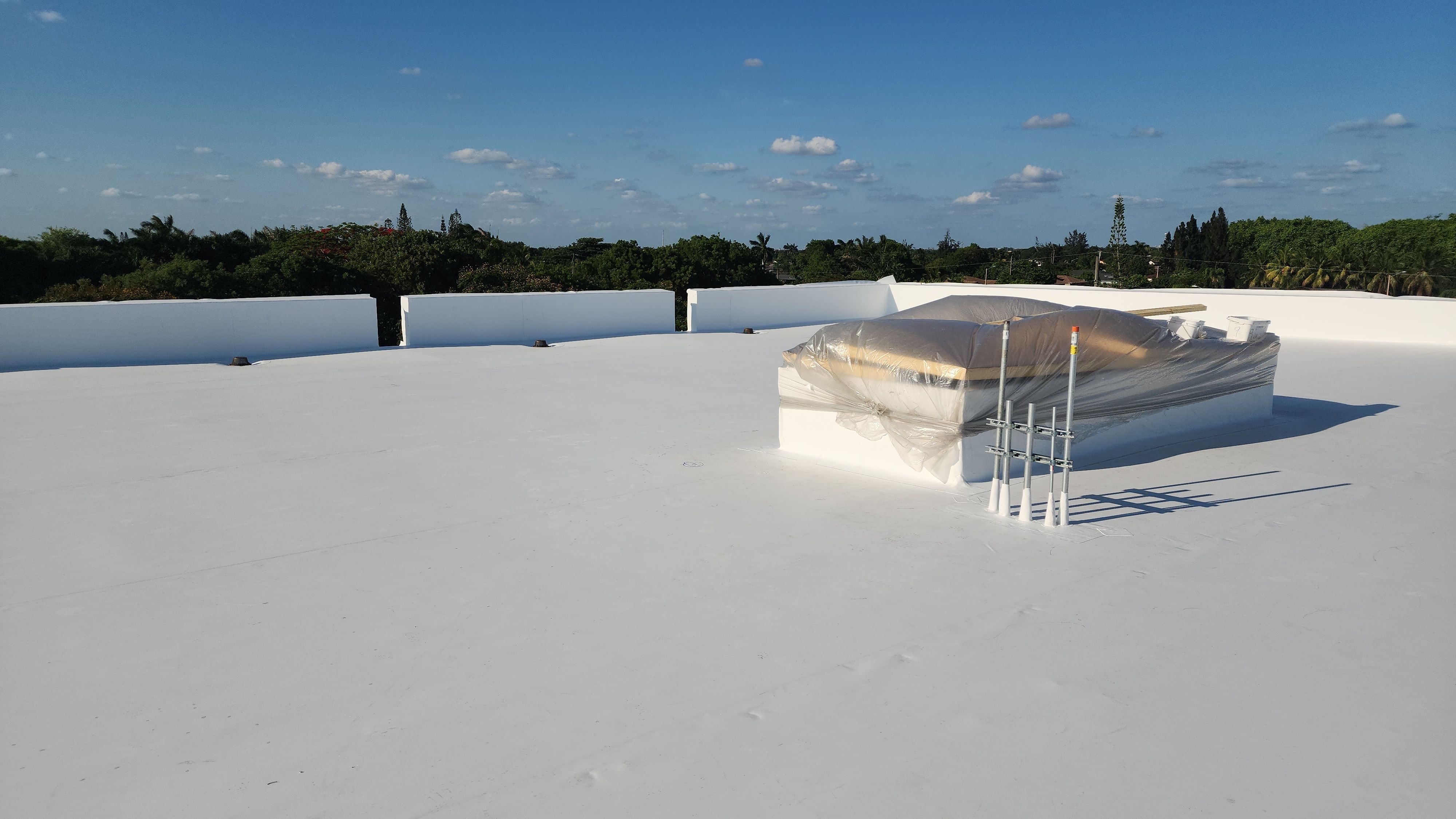 TPO Flat Roof Installation at Dade Quail Roost in Miami by AJF ROOFING INC