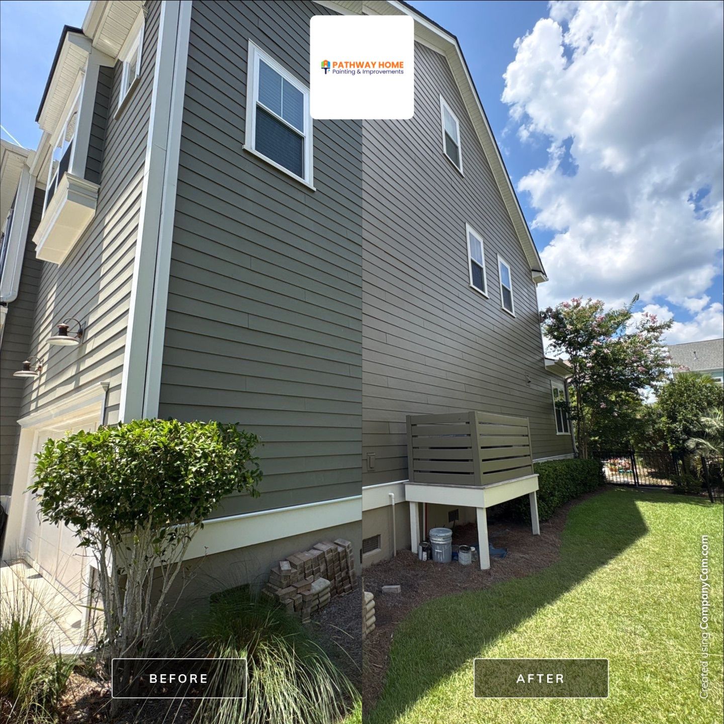 Full Exterior Painting for Two-Story Mt Pleasant Residence by Pathway Home Painting & Improvements