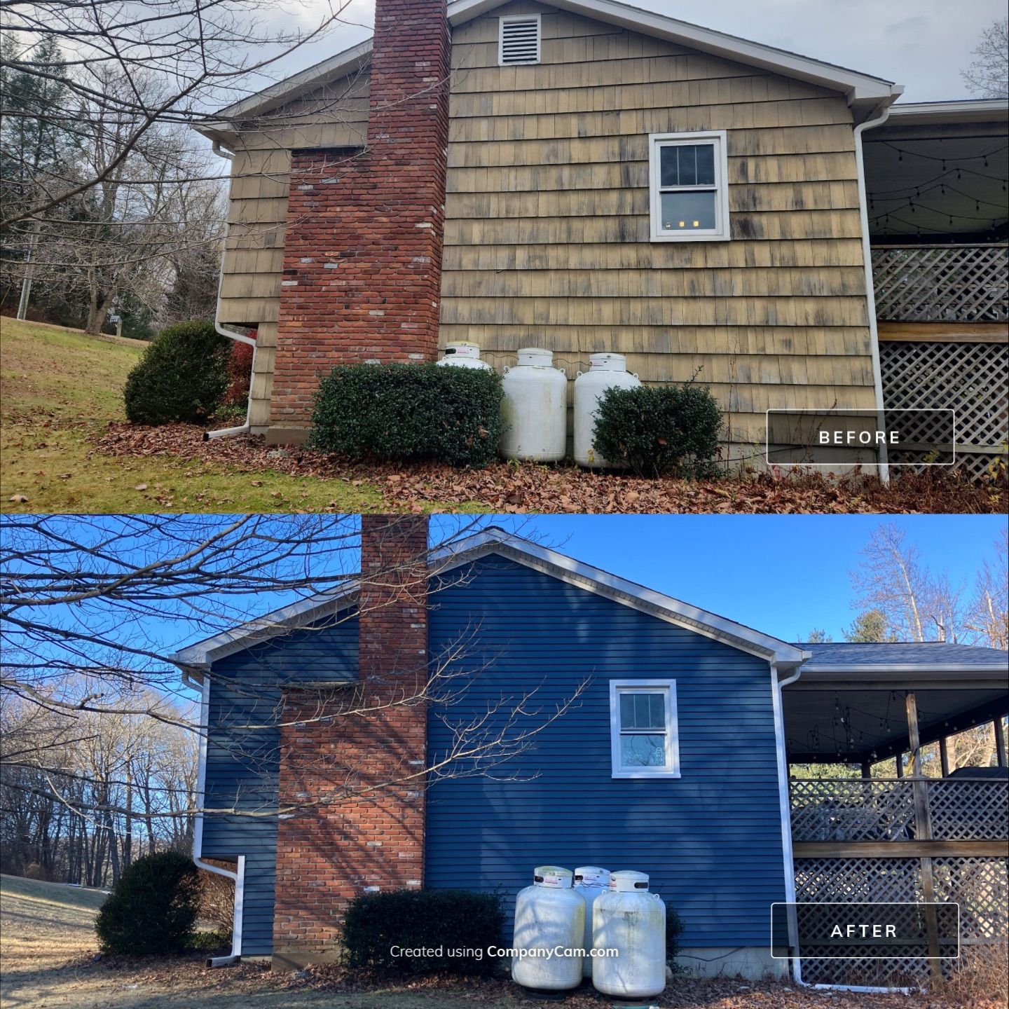 Striking siding update with Cert. Monogram D/4 x 12'6" clapboard, Deep Mineral by DiGiorgi Roofing and Siding Inc