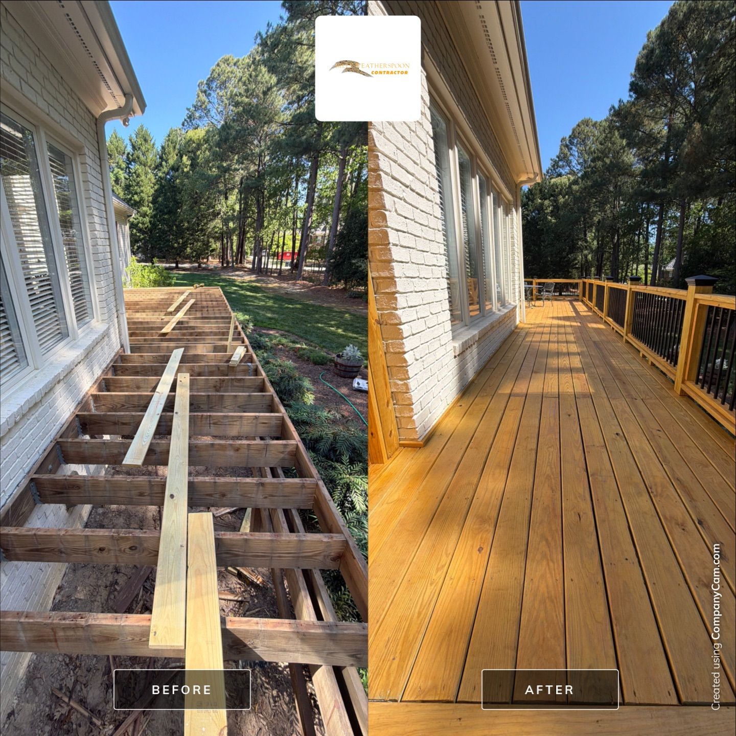 Deck Stain, Round Balusters & Screened Porch Transformation by Billy Weatherspoon Contractor