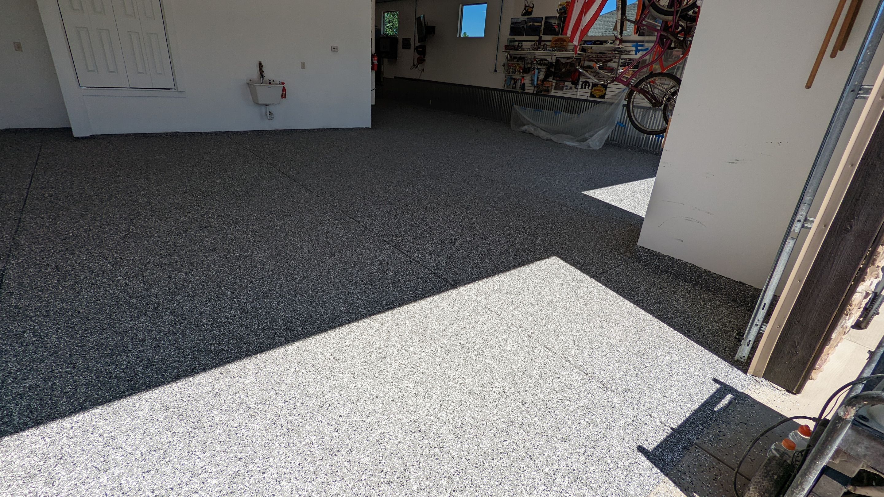 Garage Transformation using Smoke Colorway by Croc Coatings, LLC